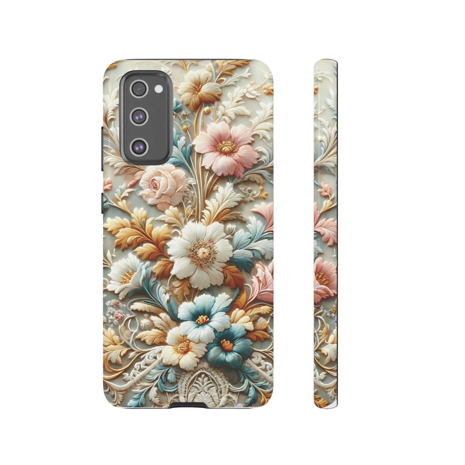 3D Elegant Faux Flowers Phone Case Stylish & Durable for iPhone Samsung Gift iPhone 15, 14, 13 Samsung Pixel Gift for Mom Accessory Gift for Her