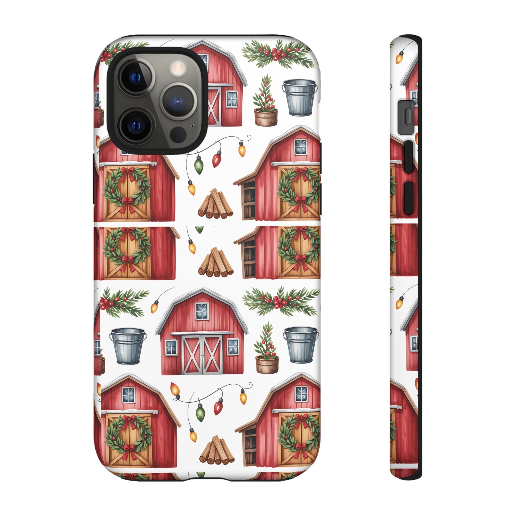Farmhouse Christmas Design Phone Case - Stylish, Protective Cover for All Models Gift for Mom Accessory Gift for Her