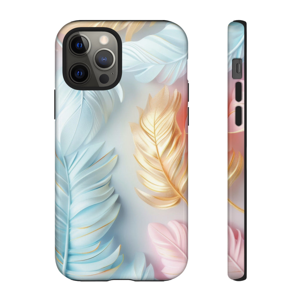 Pastel Feathers Protective Phone Case Gift for Her Phone 15, Samsung iPhone Samsung Gift for Her Case iPhone 15, Samsung iPhone Samsung Accessory Gift for Her