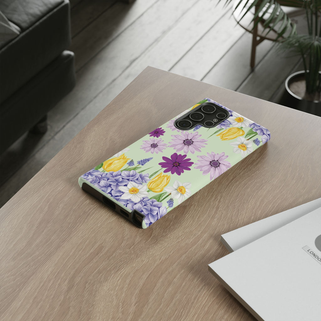 Lavender Yellow Flower Phone Case – Stylish Protective Cover for iPhone & Samsung, Botanical Design, Perfect Gift for Spring & Everyday Elegance