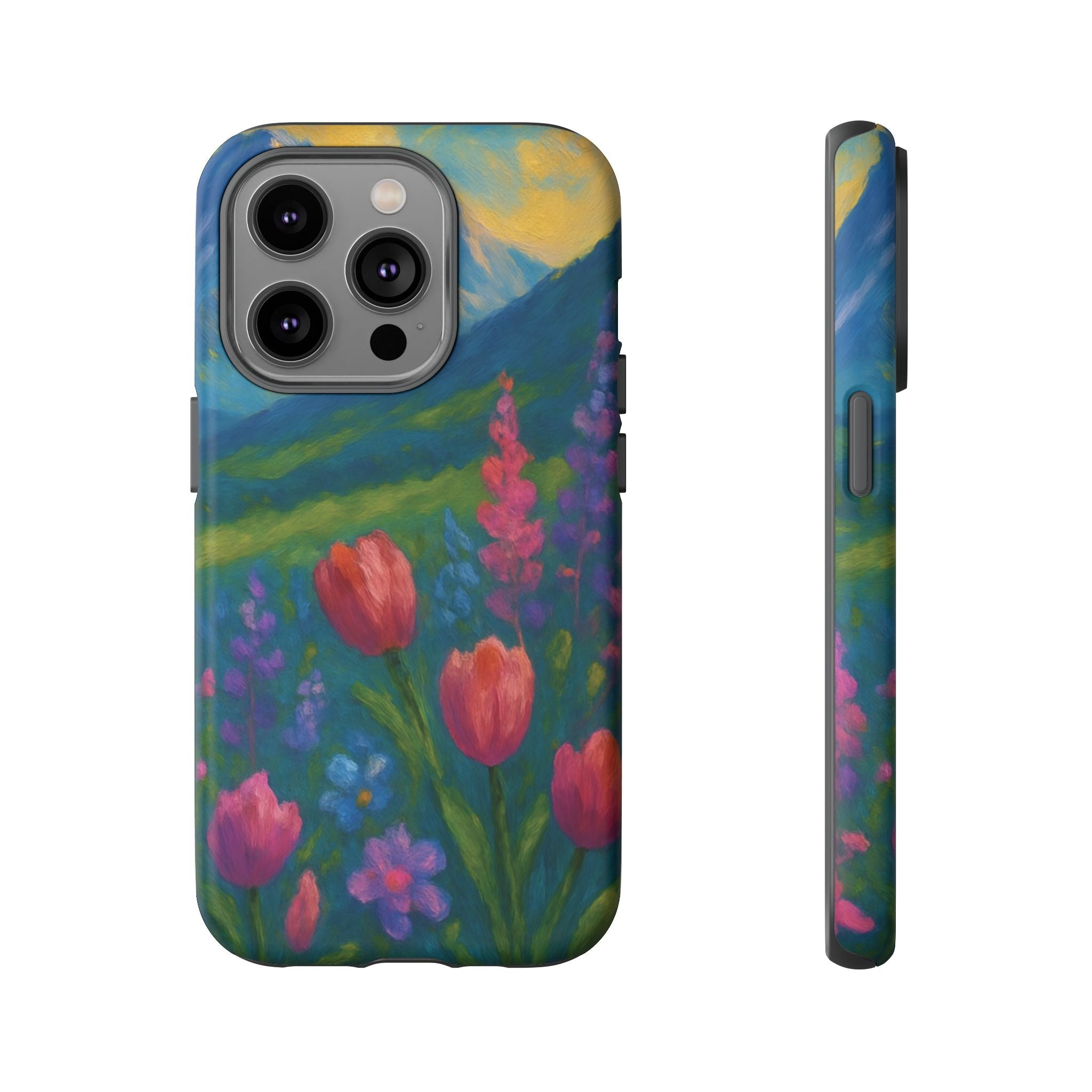 Mountains Wildflowers Phone Case | Vibrant Botanical Floral Design | Nature-Inspired Protective Cover for iPhone & Samsung | Trendy Aesthetic Gift Idea