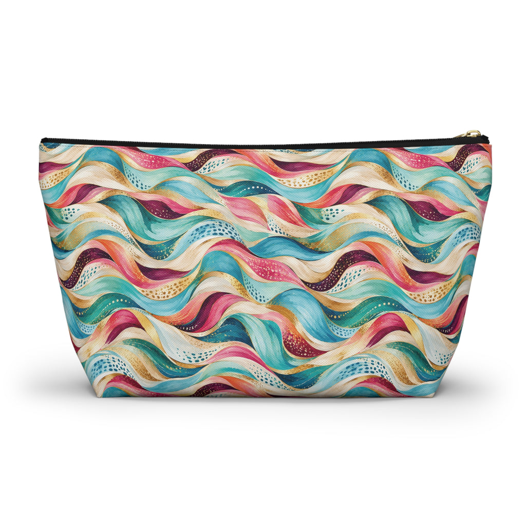 Wavy Rainbow Accessory Pouch – T-Bottom Cosmetic & Travel Organizer