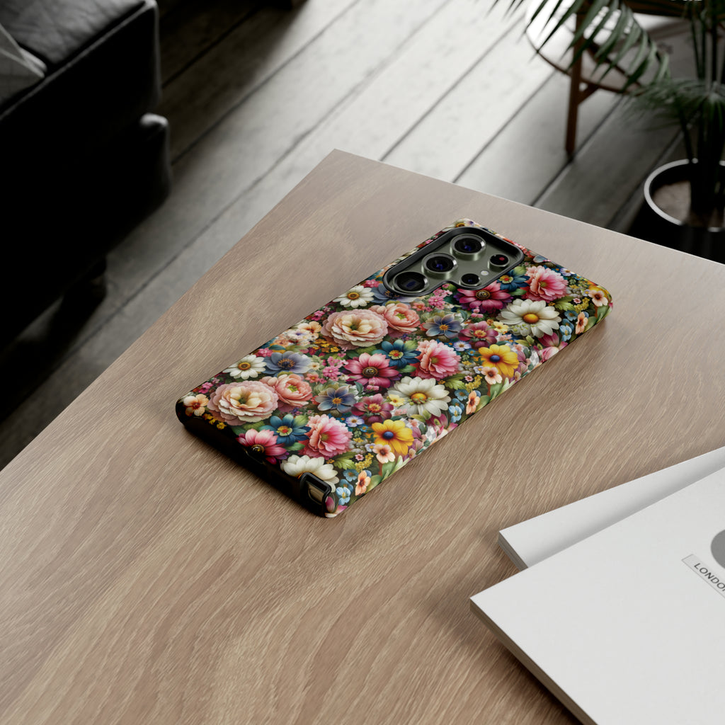 Floral Luxury Phone Tough Case Floral Elegant Durable Stylish for Modern Devices iPhone 15, Samsung iPhone Samsung Accessory Gift for Her.