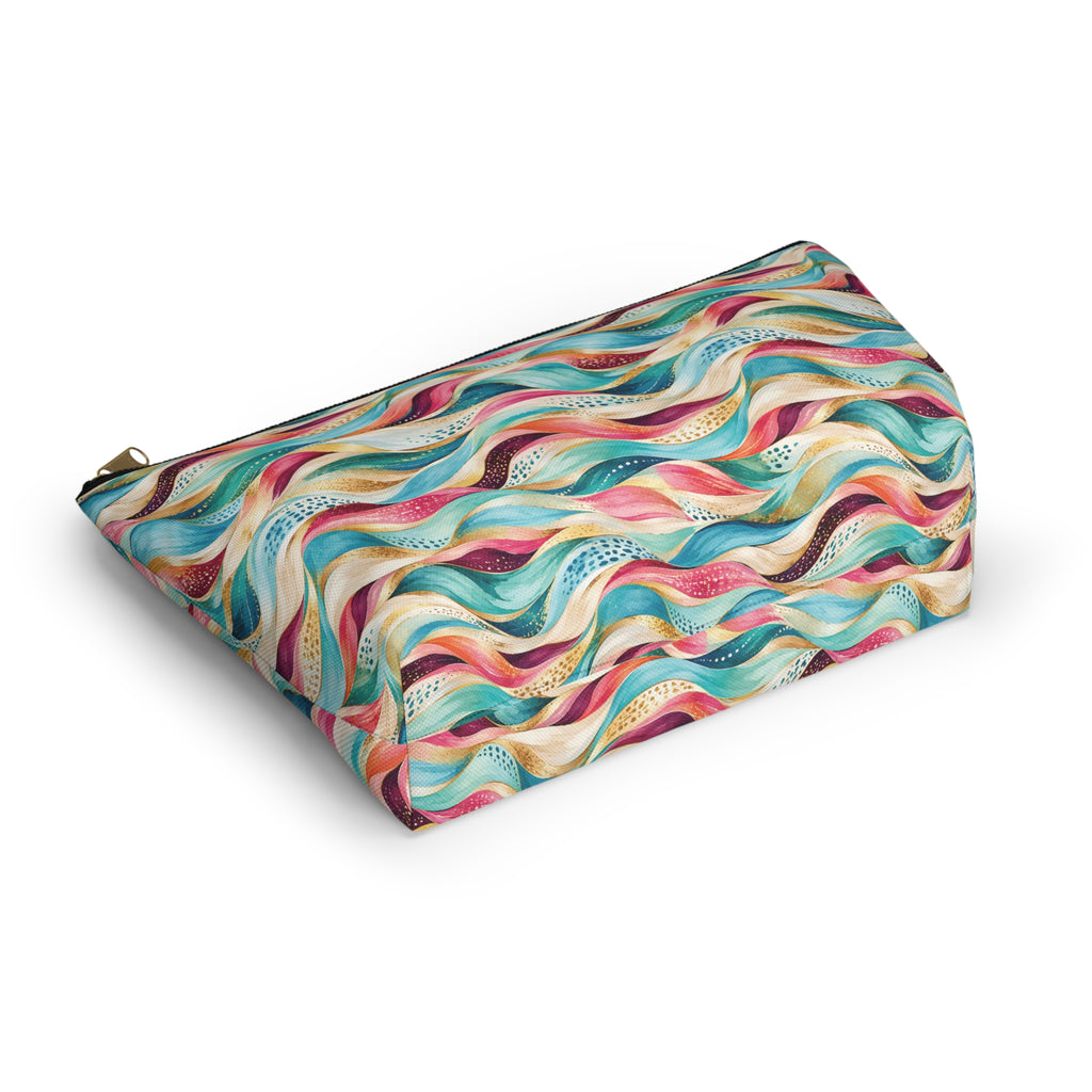 Wavy Rainbow Accessory Pouch – T-Bottom Cosmetic & Travel Organizer
