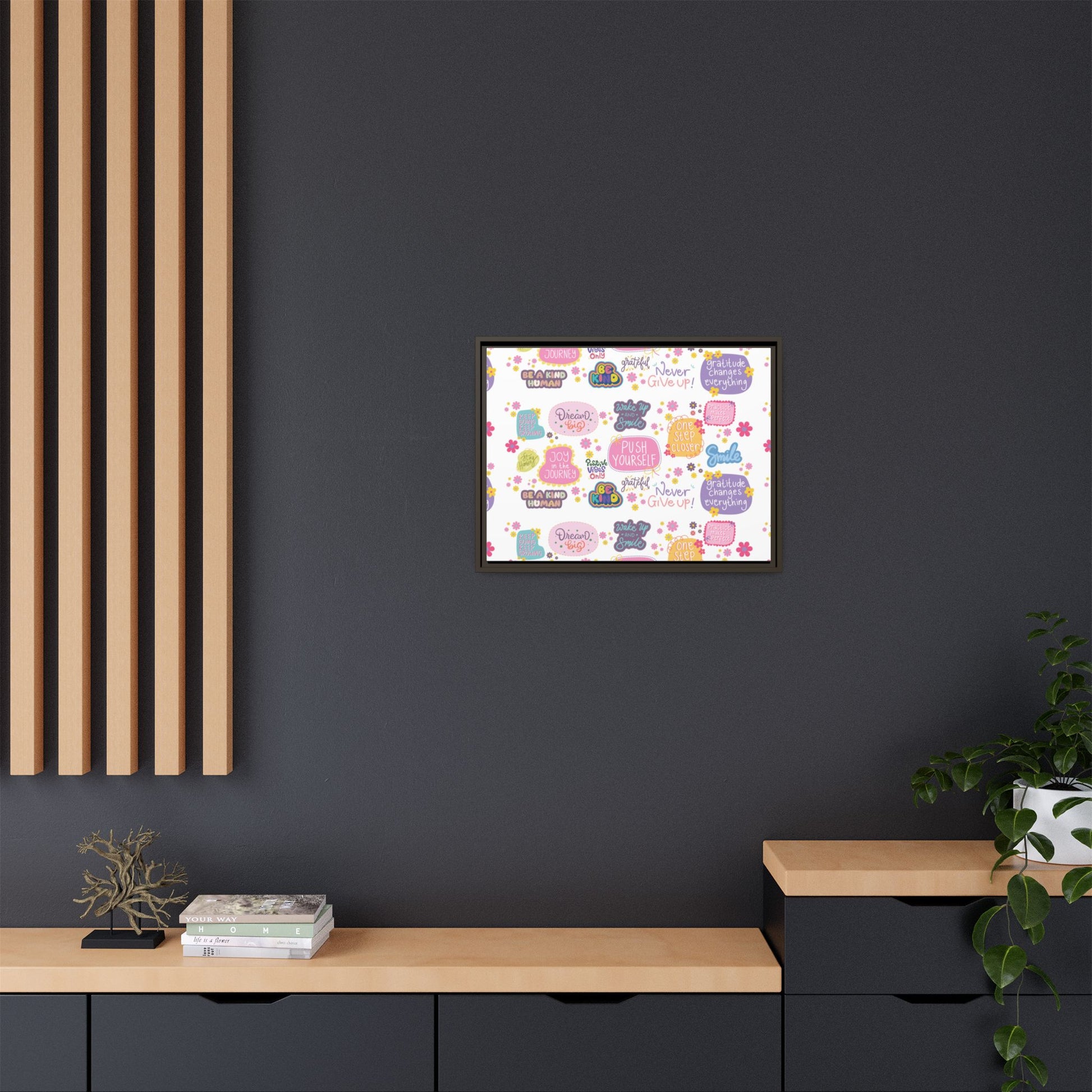Good Vibes Only Canvas Wall Art – Ready‑to‑Hang Motivational Quote Picture, Positive Affirmation Home & Office Décor, Uplifting Gift Idea Bedroom, or Office Décor Gift for Mom