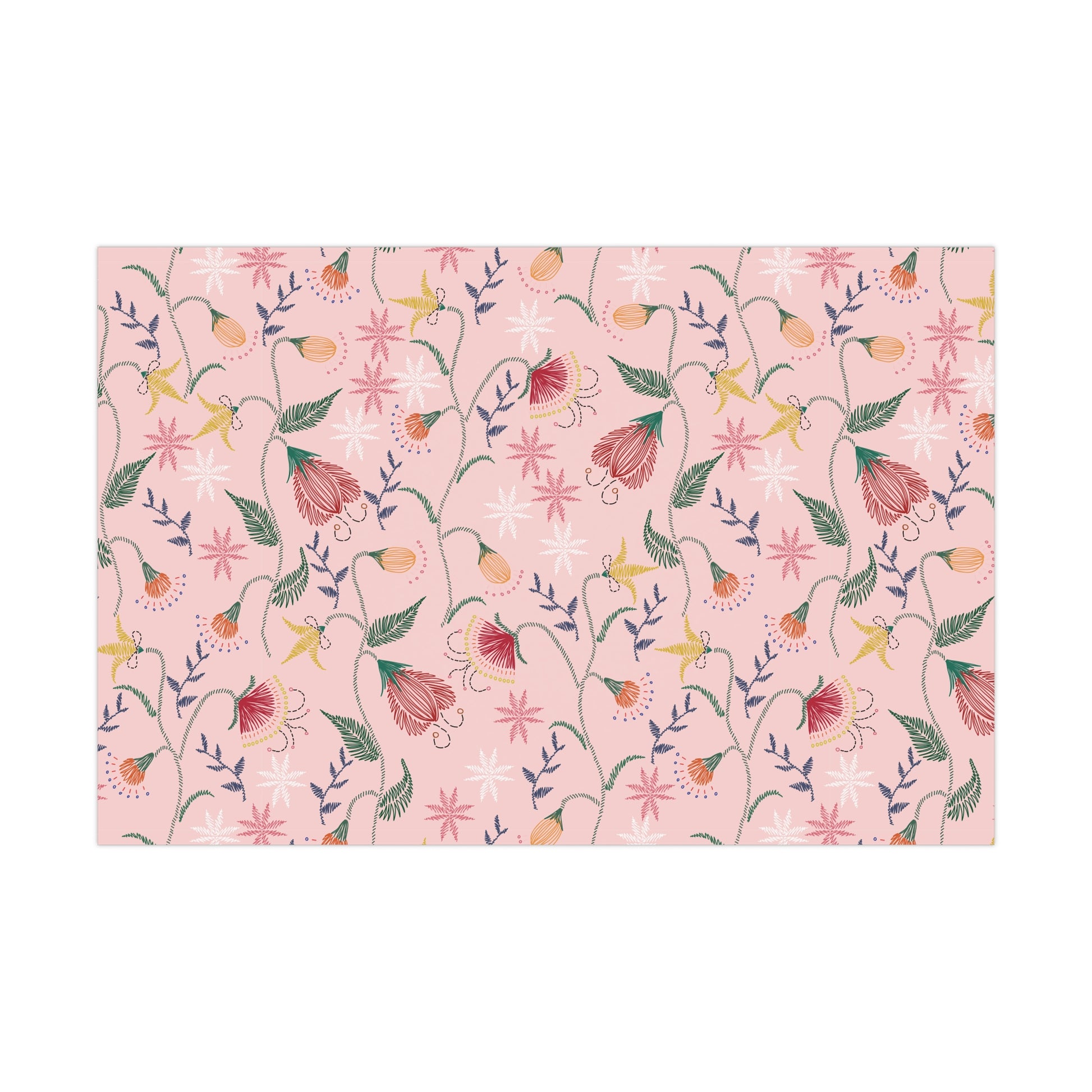 Pink Wildflowers Wrapping Paper Pink Bows Cherries Elegance Perfect for Gifts Weddings, Bridal Baby Showers All Occasion - MRSBYVALLE
