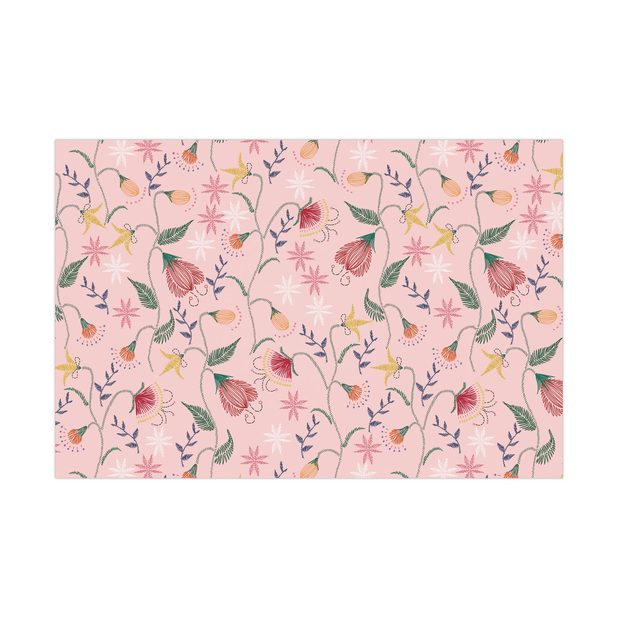 Pink Wildflowers Wrapping Paper Pink Bows Cherries Elegance Perfect for Gifts Weddings, Bridal Baby Showers All Occasion - MRSBYVALLE