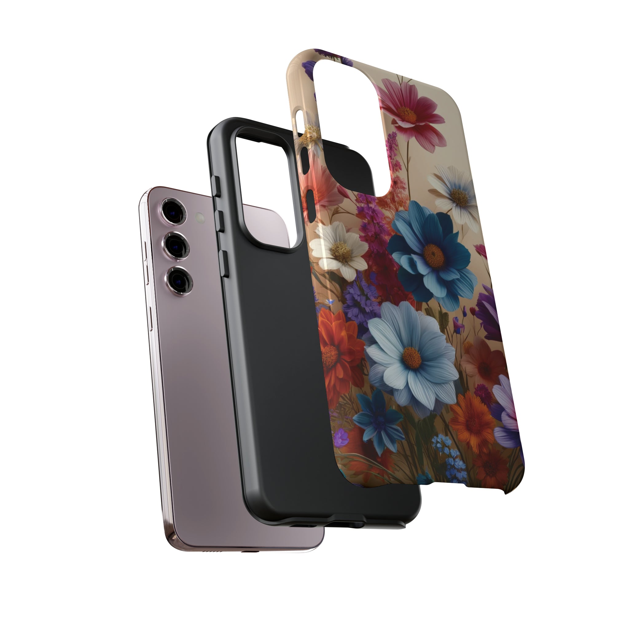 Best Phone Case Floral 3D Illusion Luxury Tough Case Floral Elegant Durable Stylish for Modern Devices iPhone 15, Samsung iPhone Samsung Accessory Gift for Her.