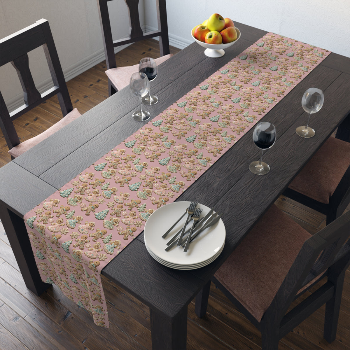 Gingerbread Cookies Holiday Table Runner