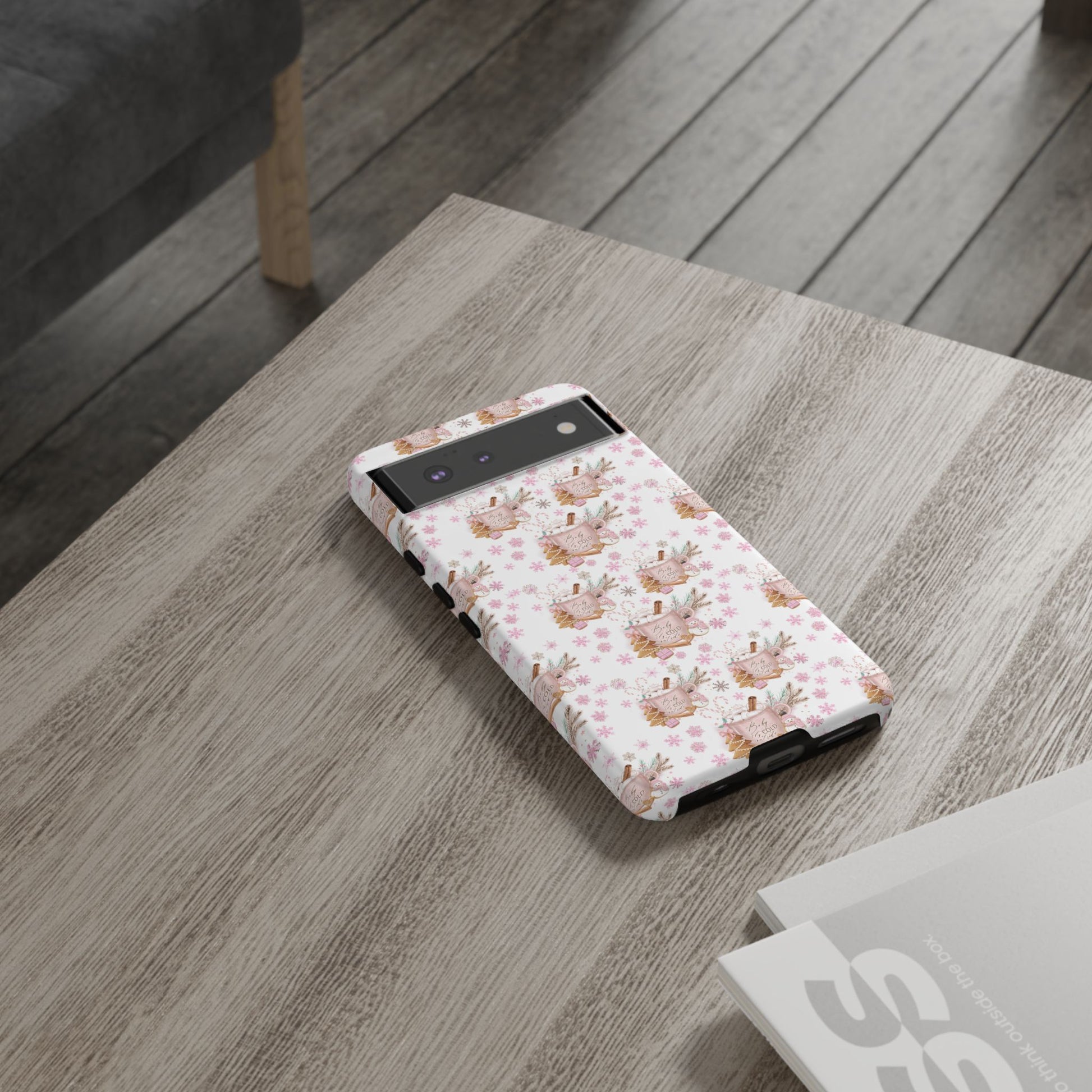 Baby it's Cold Outside Pink and White Phone Case Unique Holiday Protection for Your Device | Stylish & Durable Cover Gift for Her Phone 15, Samsung iPhone Samsung Accessory Gift for Her