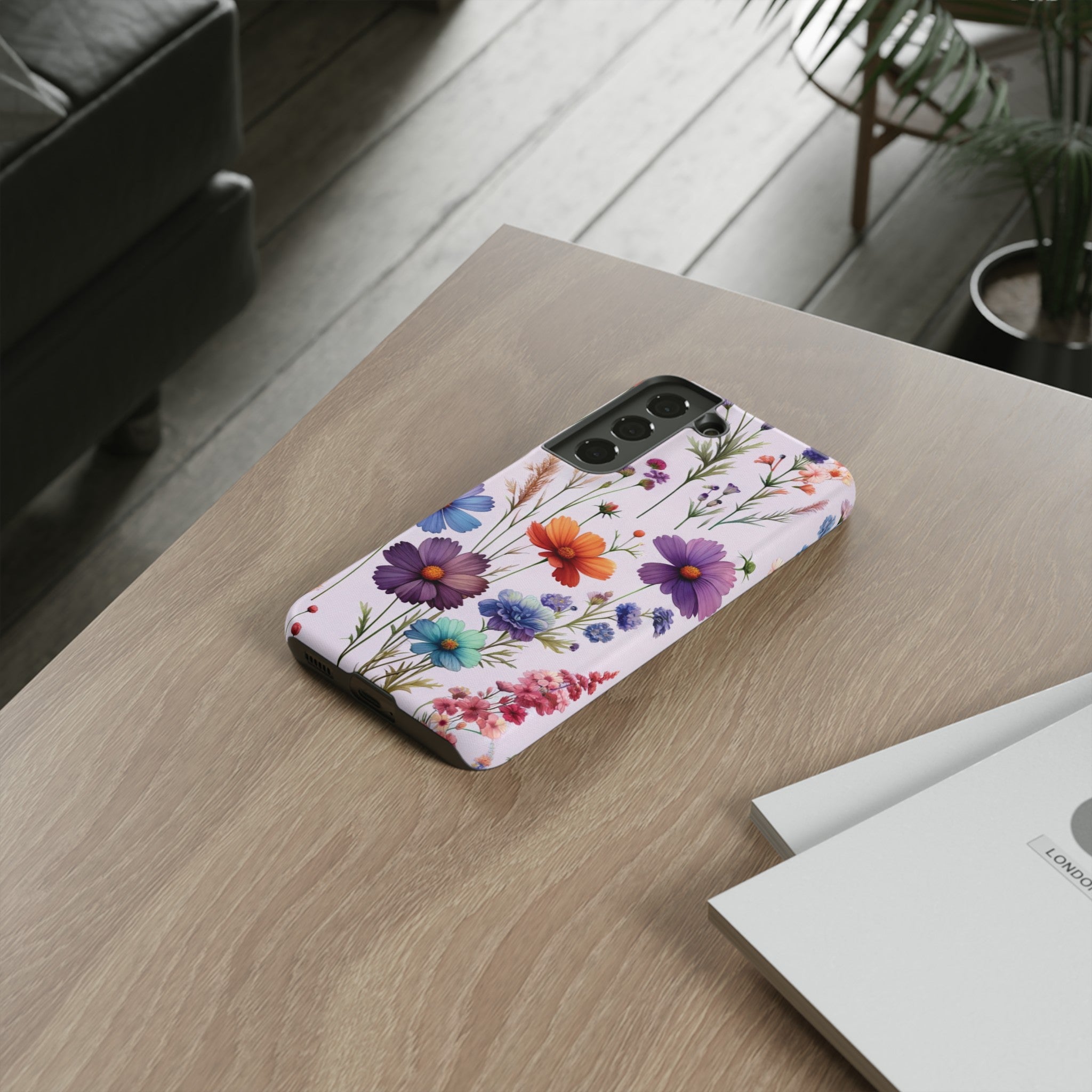 Lavender Wildflowers Protective Phone Case Gift for Her Phone 15, Samsung iPhone Samsung Gift for Her Case iPhone 15, Samsung iPhone Samsung Accessory Gift for Her.