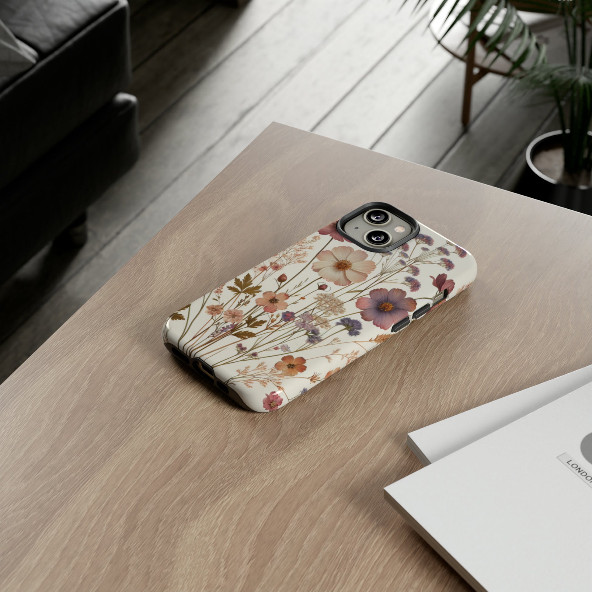 Wildflower Boho Luxury Phone Tough Case Floral Elegant Durable Stylish for Modern Devices iPhone 15, Samsung iPhone Samsung Accessory Gift for Her.