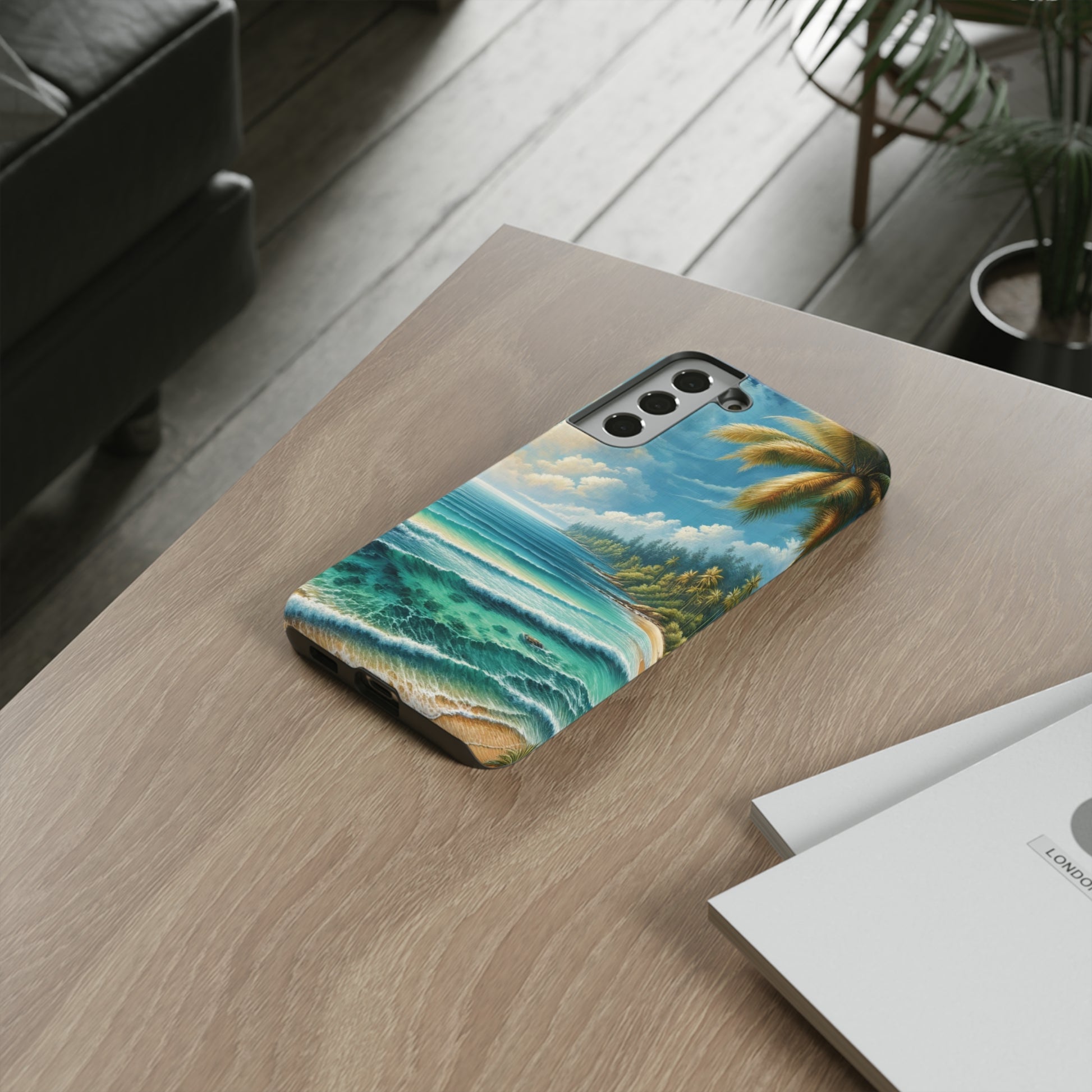 Coastal Serenity Ocean Beach View Protective Phone Case Gift for Her Phone 15, Samsung iPhone Samsung Gift for Her Case iPhone 15, Samsung iPhone Samsung Accessory Gift for Her.