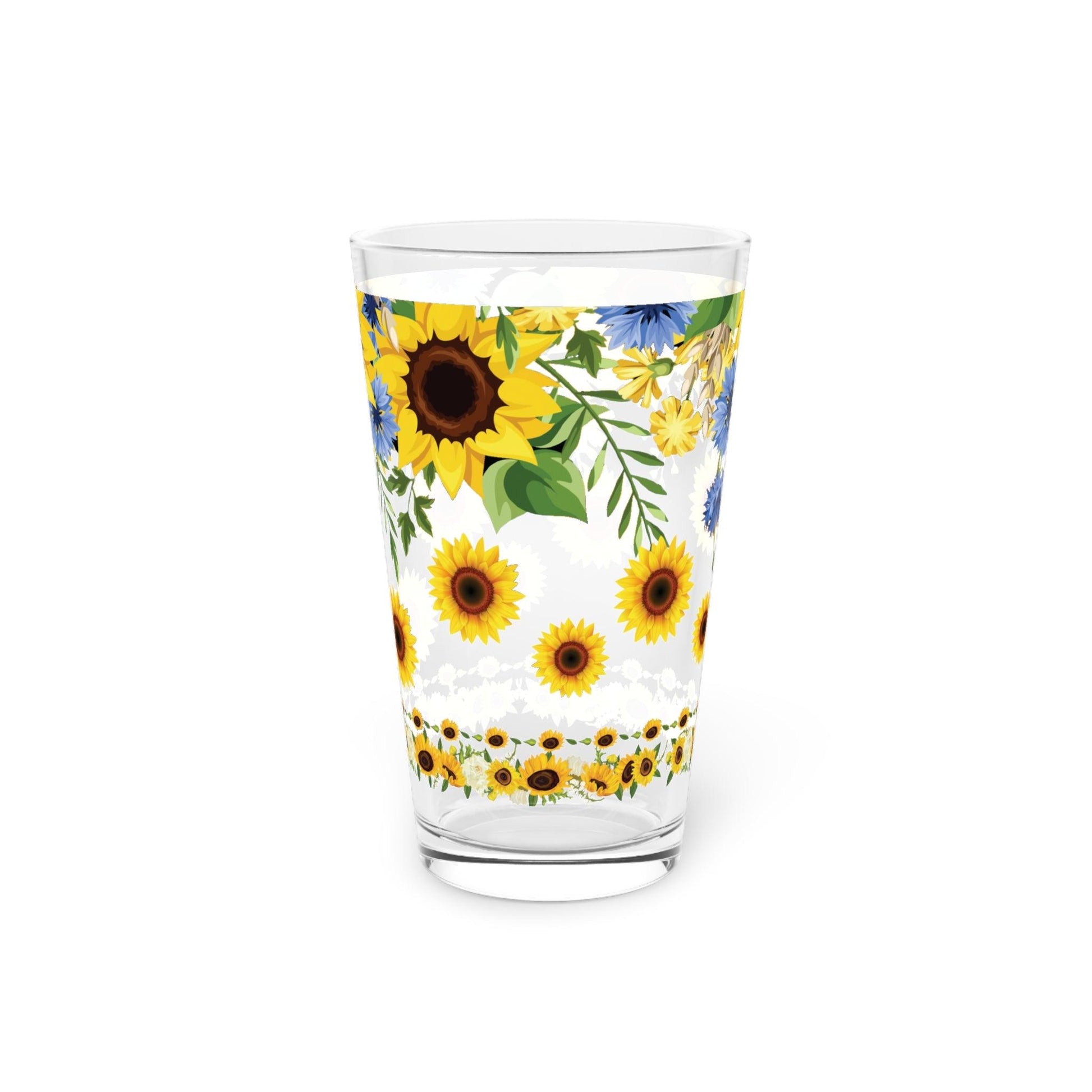 Sunflowers 16oz Pint Glass Elegant Drinkware Inspired by Classic Art | Ideal for Home Bar, Kitchen, Gifts Durable Artistic Beer Glasses Perfect Gift Item Dishwasher Party Drinkware, Cocktail, Wedding Perfect for Parties Glassware, New House Gift - MRSBYVALLE