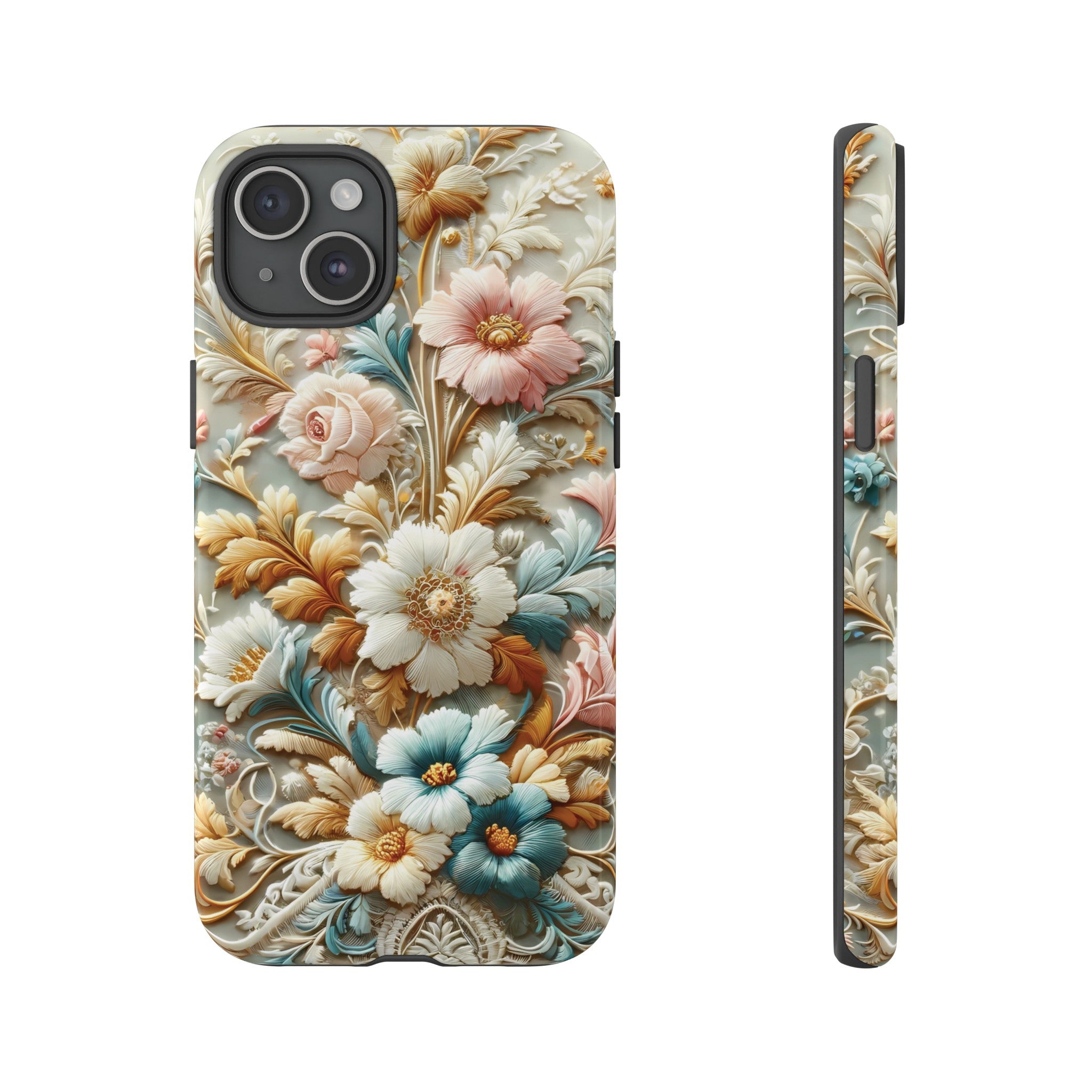 3D Elegant Faux Flowers Phone Case Stylish & Durable for iPhone Samsung Gift iPhone 15, 14, 13 Samsung Pixel Gift for Mom Accessory Gift for Her