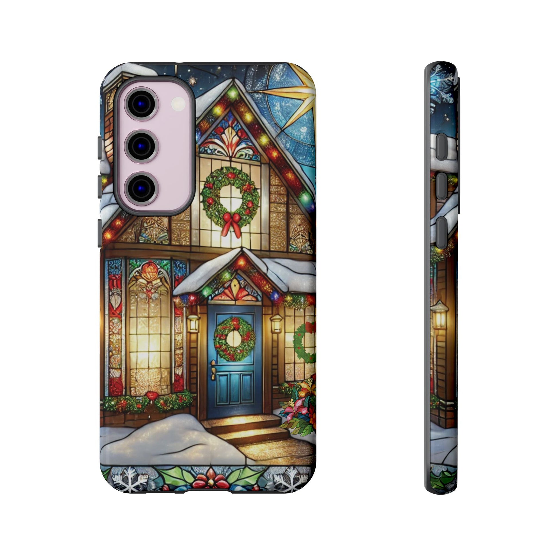 Stain Glass Christmas Phone Case Unique Holiday Protection for Your Device | Stylish & Durable Cover Gift for Her Phone 15, Samsung iPhone Samsung Accessory Gift for Her