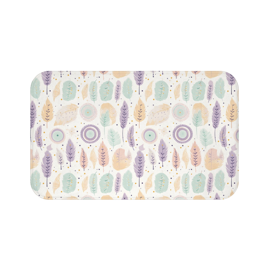 Boho Pastel Bathmat – A Soothing Blend of Calming Lavender Flowers to Add Comfort, Beauty, and Serenity to the Most Private Room in Your Home