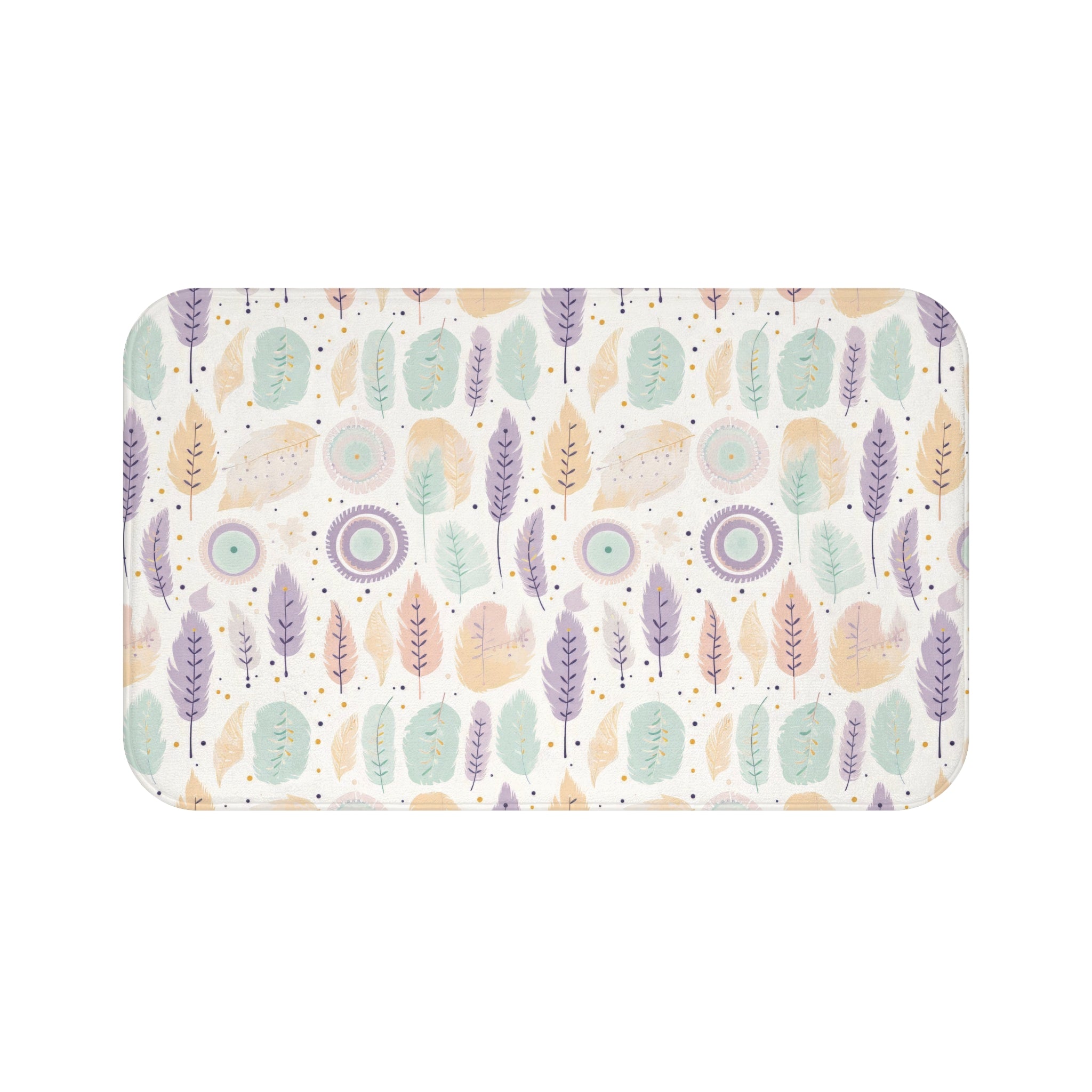 Boho Pastel Bathmat – A Soothing Blend of Calming Lavender Flowers to Add Comfort, Beauty, and Serenity to the Most Private Room in Your Home