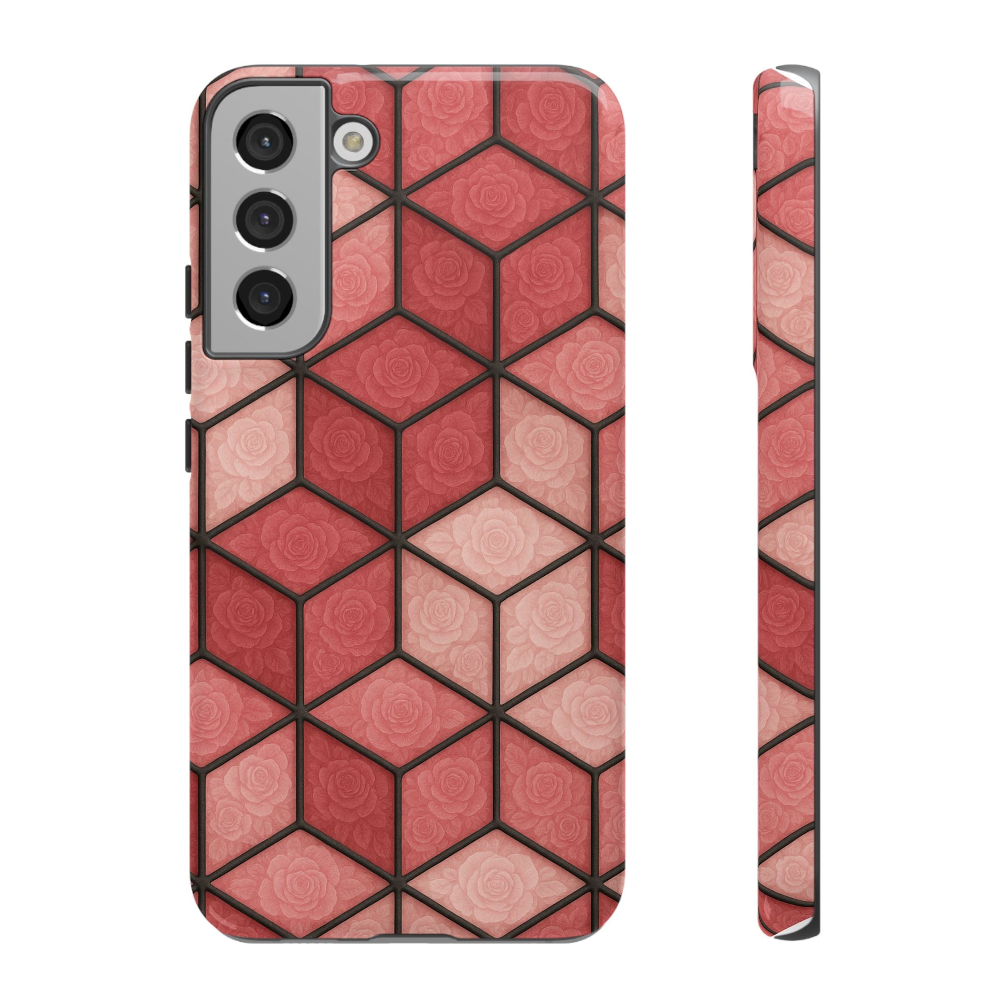 Geometric Stained Glass Illusion Phone Case Colorful Abstract Art, Aesthetic Protective Cover for iPhone, Samsung & Google, Unique Gift Idea Mom