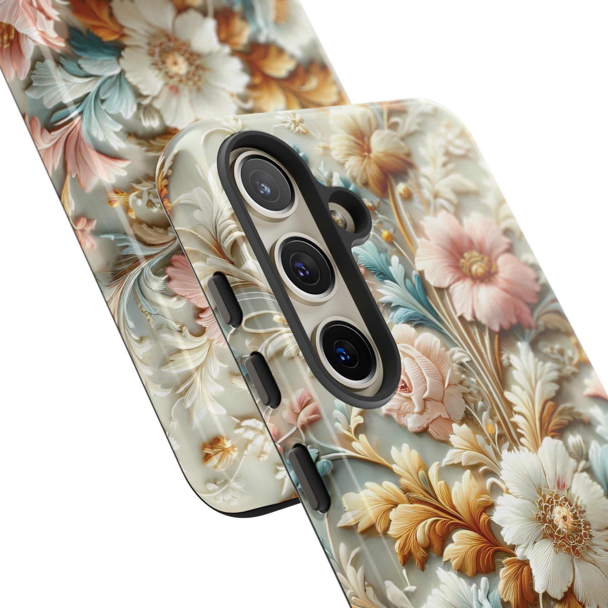 3D Elegant Faux Flowers Phone Case Stylish & Durable for iPhone Samsung Gift iPhone 15, 14, 13 Samsung Pixel Gift for Mom Accessory Gift for Her