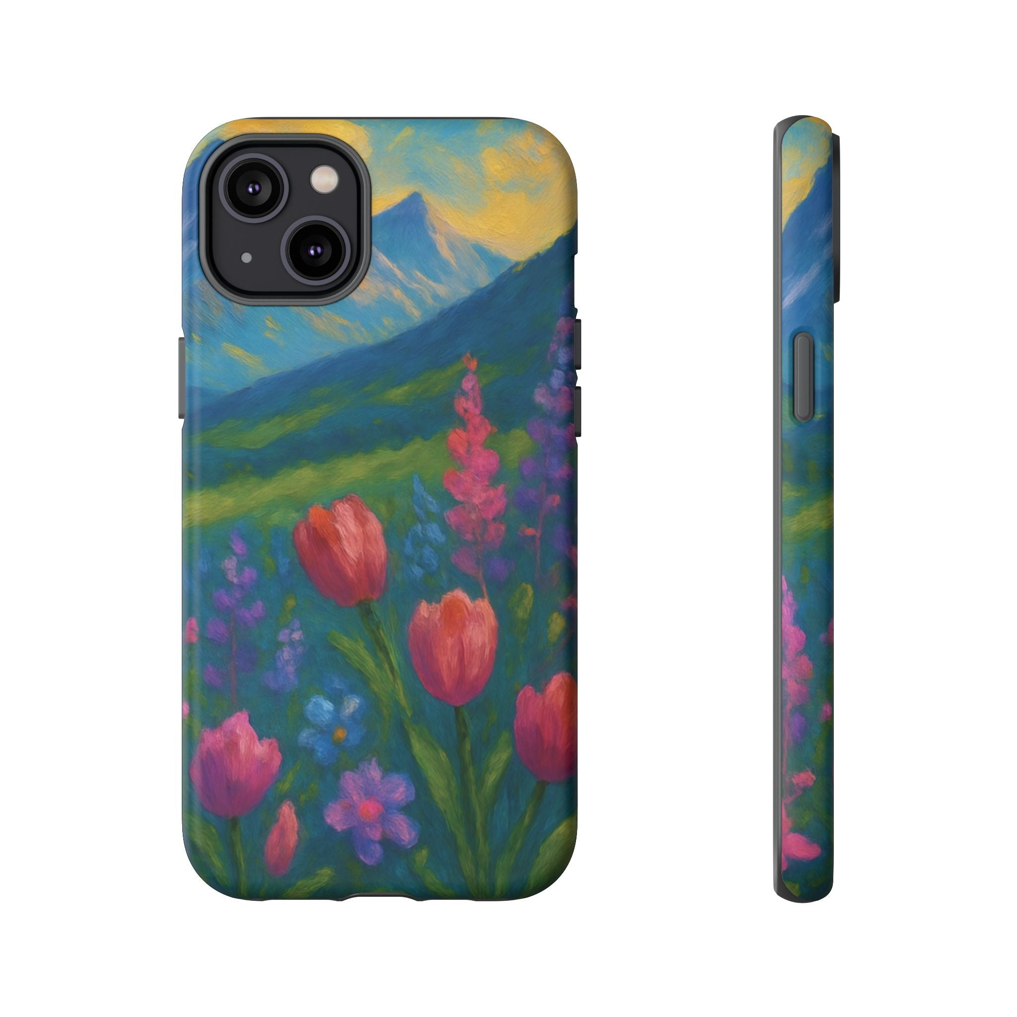 Mountains Wildflowers Phone Case | Vibrant Botanical Floral Design | Nature-Inspired Protective Cover for iPhone & Samsung | Trendy Aesthetic Gift Idea