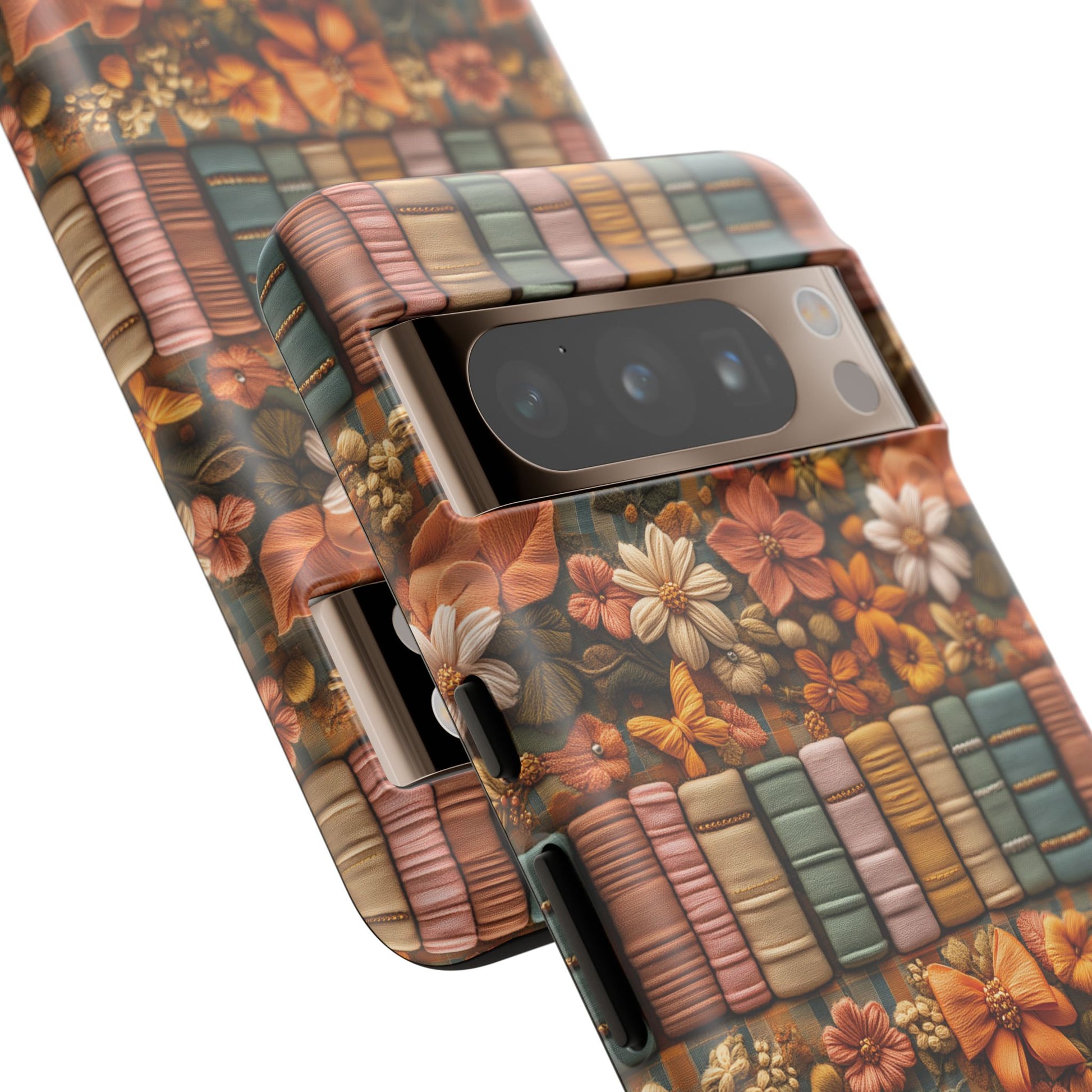 3D Illusion Boho Floral and Books Phone Case Gift for Her Phone 15, Samsung iPhone Samsung Gift for Her Case iPhone 15, Samsung iPhone Samsung Accessory Gift for Her