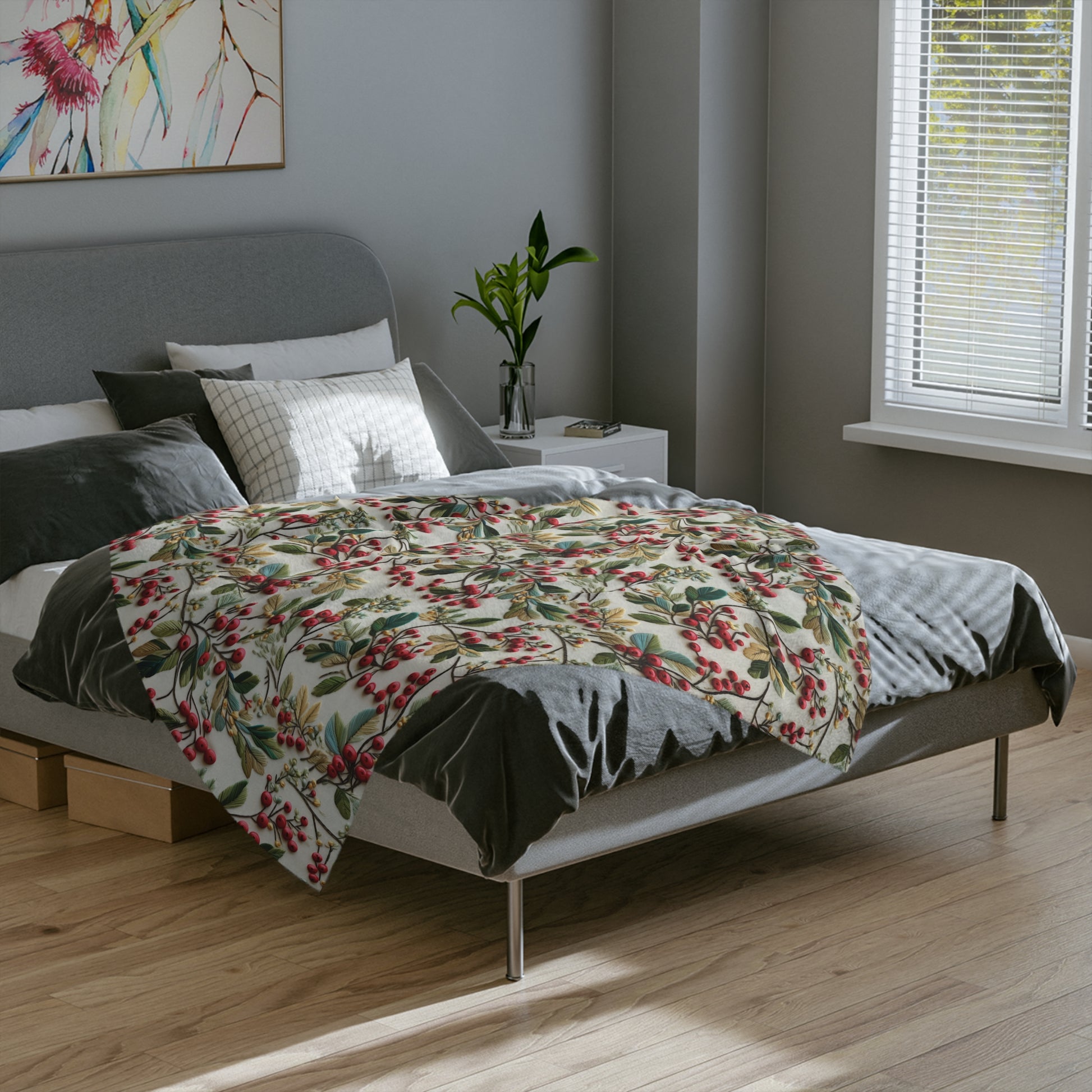 New House Holly Wildflowers Boho Chic Throw Ultra-Soft Minky Blanket Cozy Comfort Blanket Elegant Home Decor Plush Microfiber for Maximum Comfort Blanket, Perfect for Snuggling Decor, Cozy All-Season Warmth, Housewarming Gift Throw - MRSBYVALLE