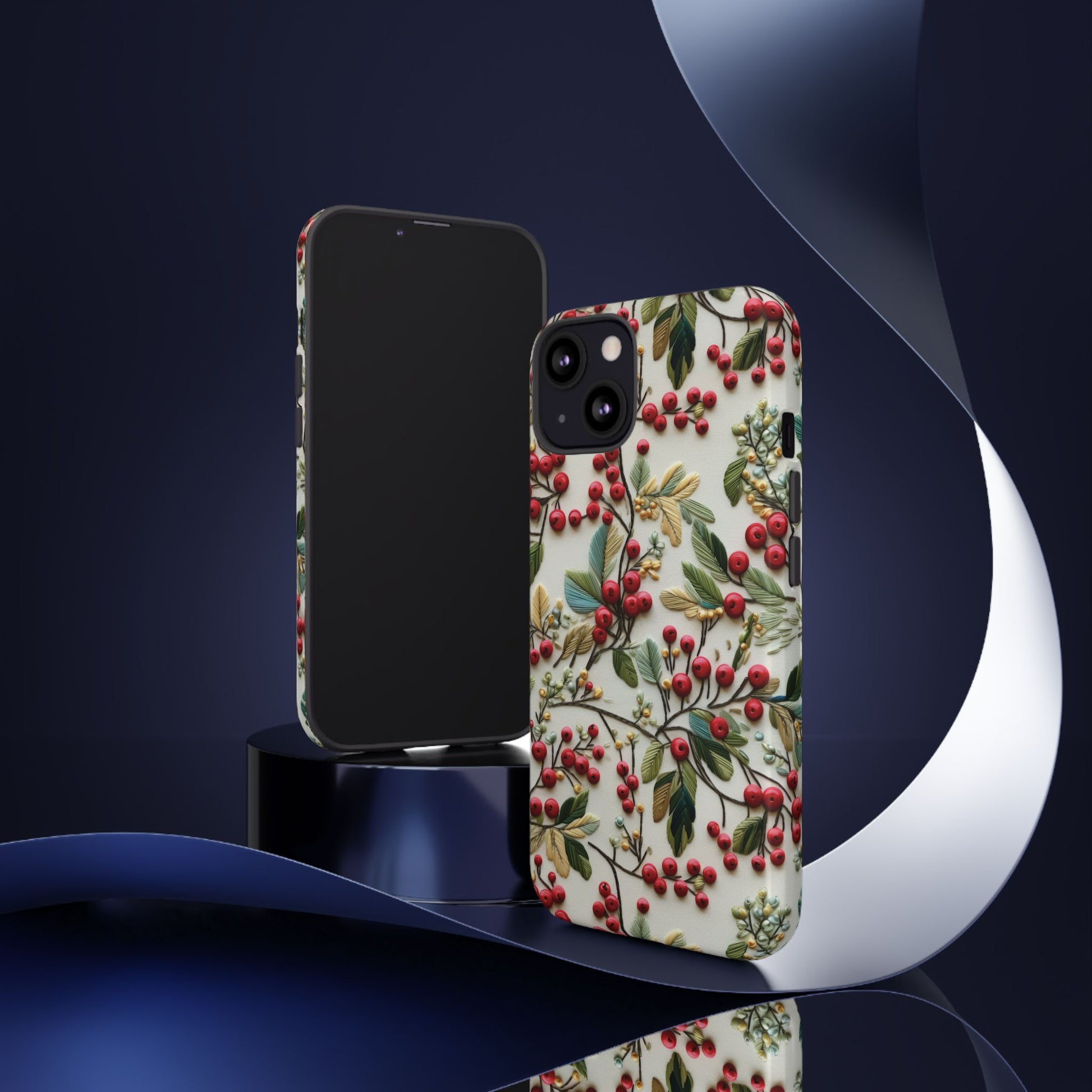 Holly Christmas Wildflowers Boho Chic Design Phone Case - Stylish, Protective Cover for All Models Gift for Mom Accessory Gift for Her