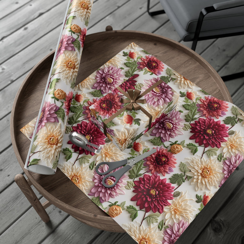 Elegant Fall Floral Wrapping Paper | Autumn-Inspired Gift Wrap with Vibrant Seasonal Blooms | Perfect for Thanksgiving, Birthdays, & Special Occasions | Premium Quality Gifts Moms - MRSBYVALLE