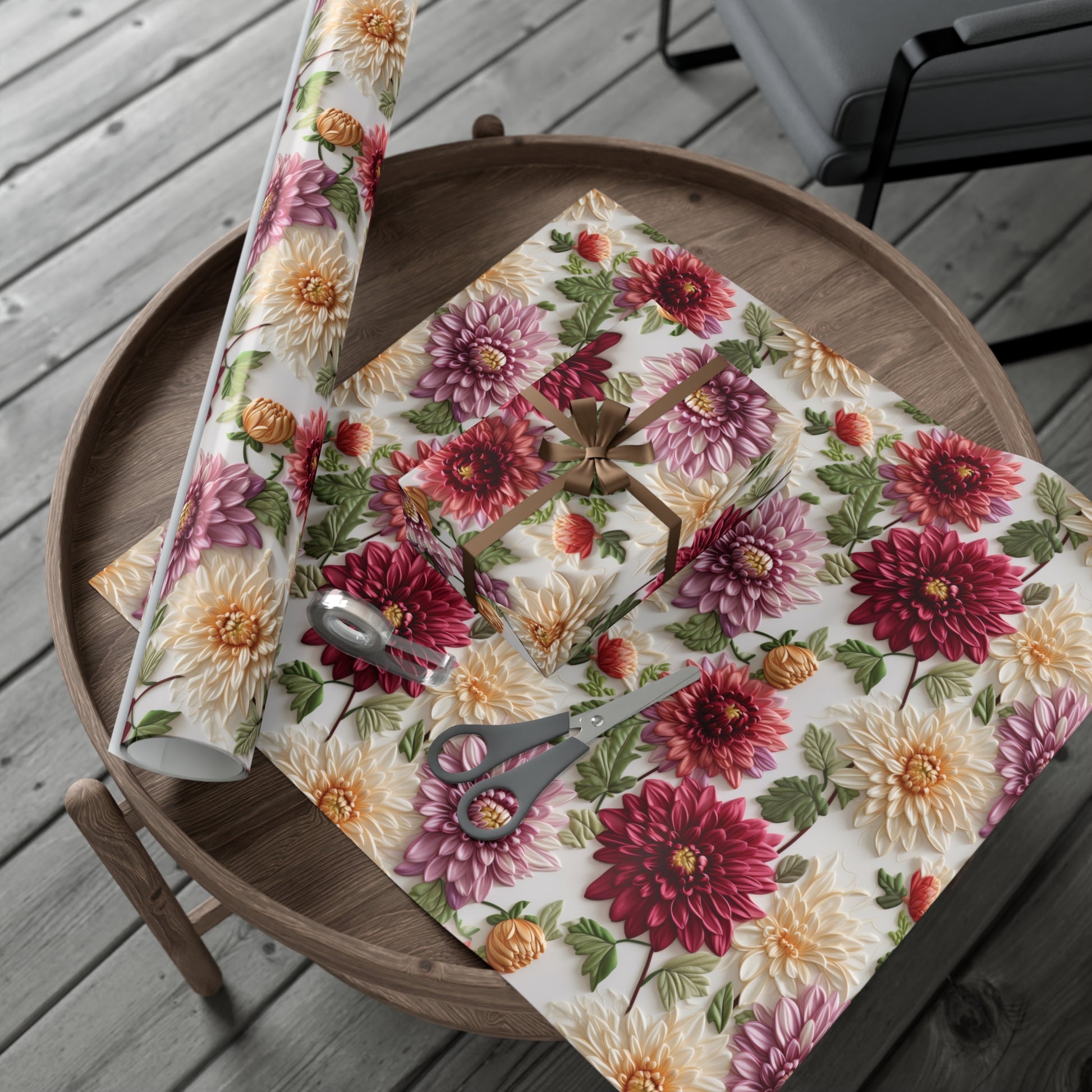 Elegant Fall Floral Wrapping Paper | Autumn-Inspired Gift Wrap with Vibrant Seasonal Blooms | Perfect for Thanksgiving, Birthdays, & Special Occasions | Premium Quality Gifts Moms - MRSBYVALLE