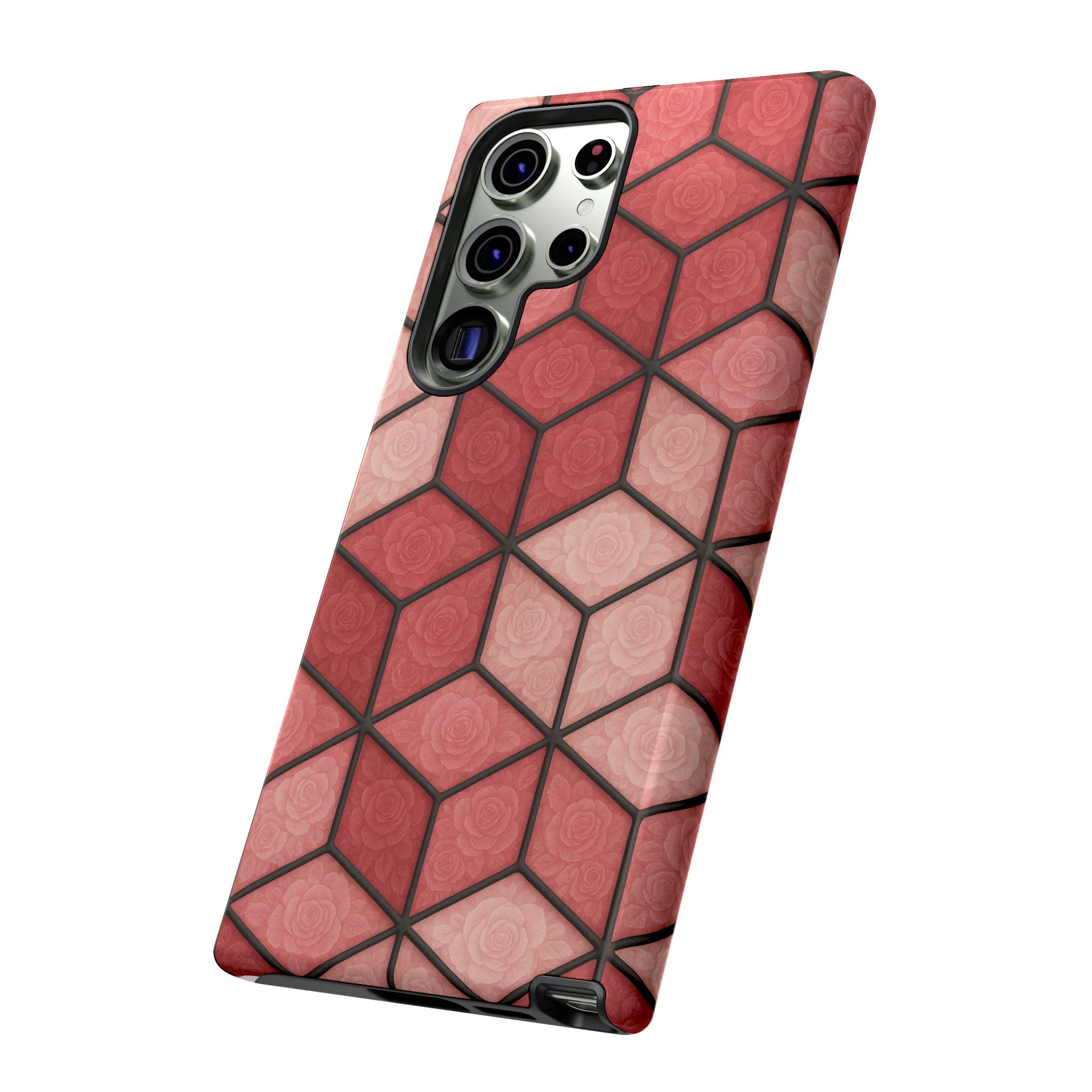 Geometric Stained Glass Illusion Phone Case Colorful Abstract Art, Aesthetic Protective Cover for iPhone, Samsung & Google, Unique Gift Idea Mom