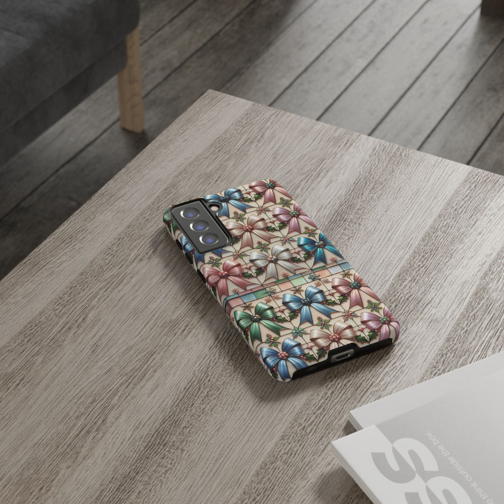 Coquette Bows Pastel Phone Case for iPhone 17 ,  15 14 13 12  21 23 Samsung, and Pixel | Stylish Protective Cover Gift for Her Perfect for Floral Lover