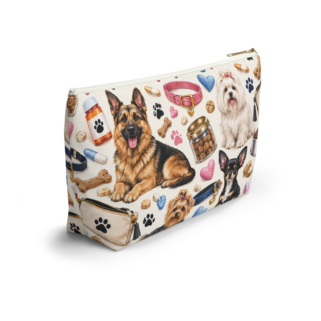 Paws for Pills Accessory Pouch — Dog Medicine & Treats T-Bottom Makeup Bag