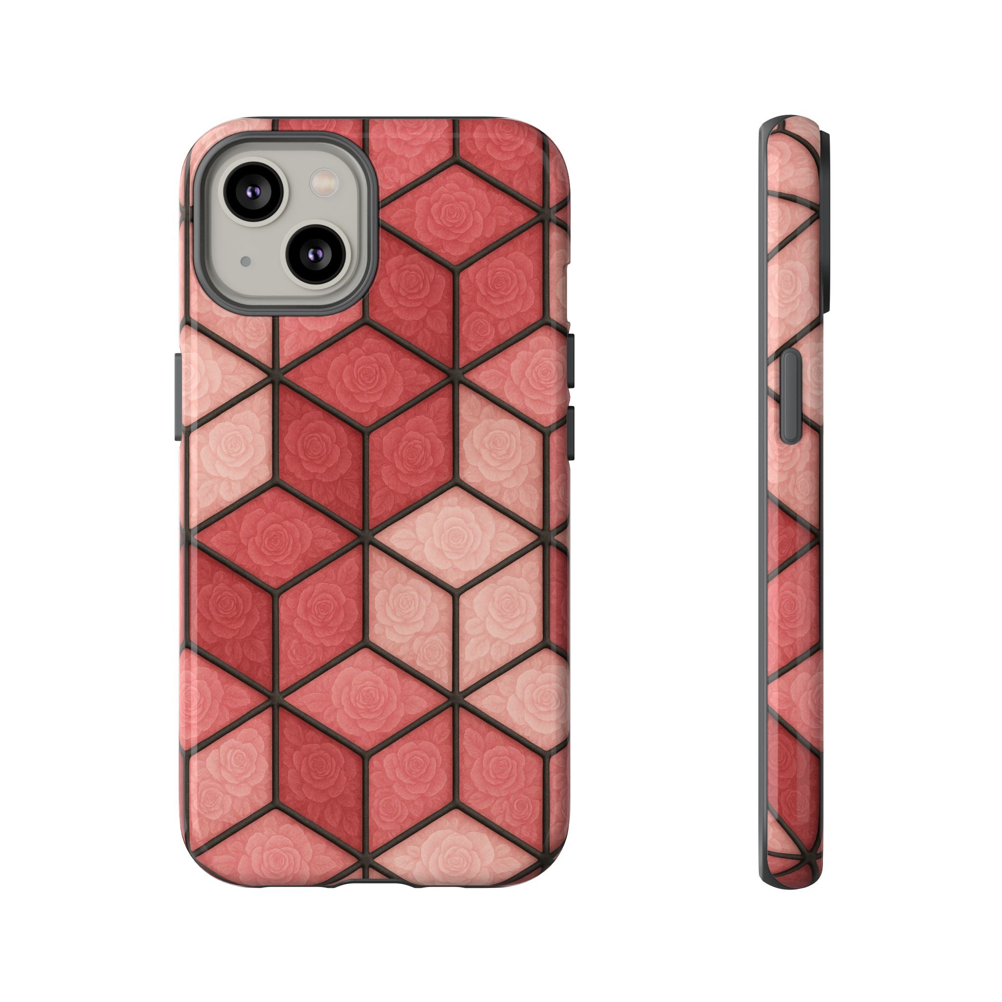 Geometric Stained Glass Illusion Phone Case Colorful Abstract Art, Aesthetic Protective Cover for iPhone, Samsung & Google, Unique Gift Idea Mom
