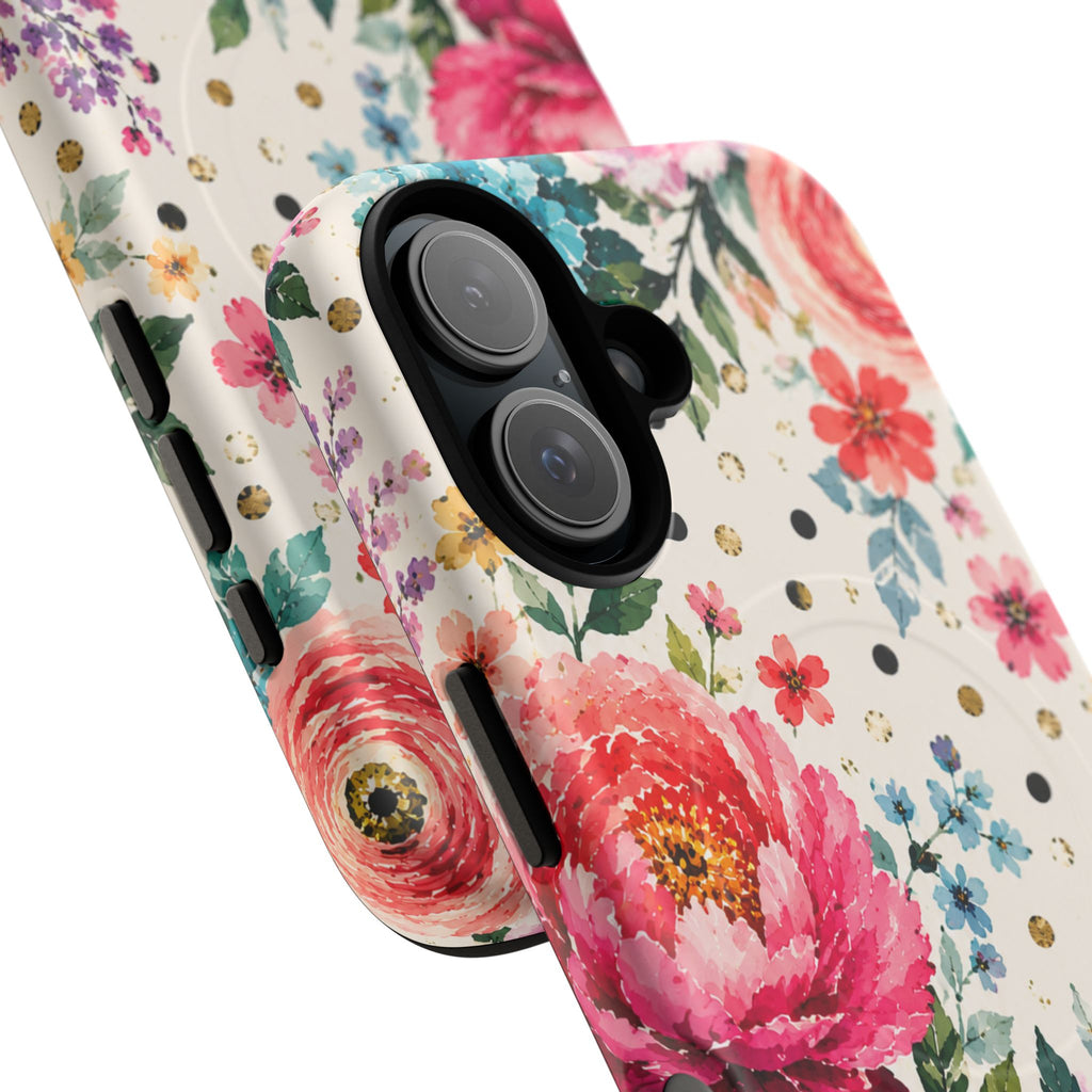 Watercolor Floral Peonies phone case | magnetic slim protective case