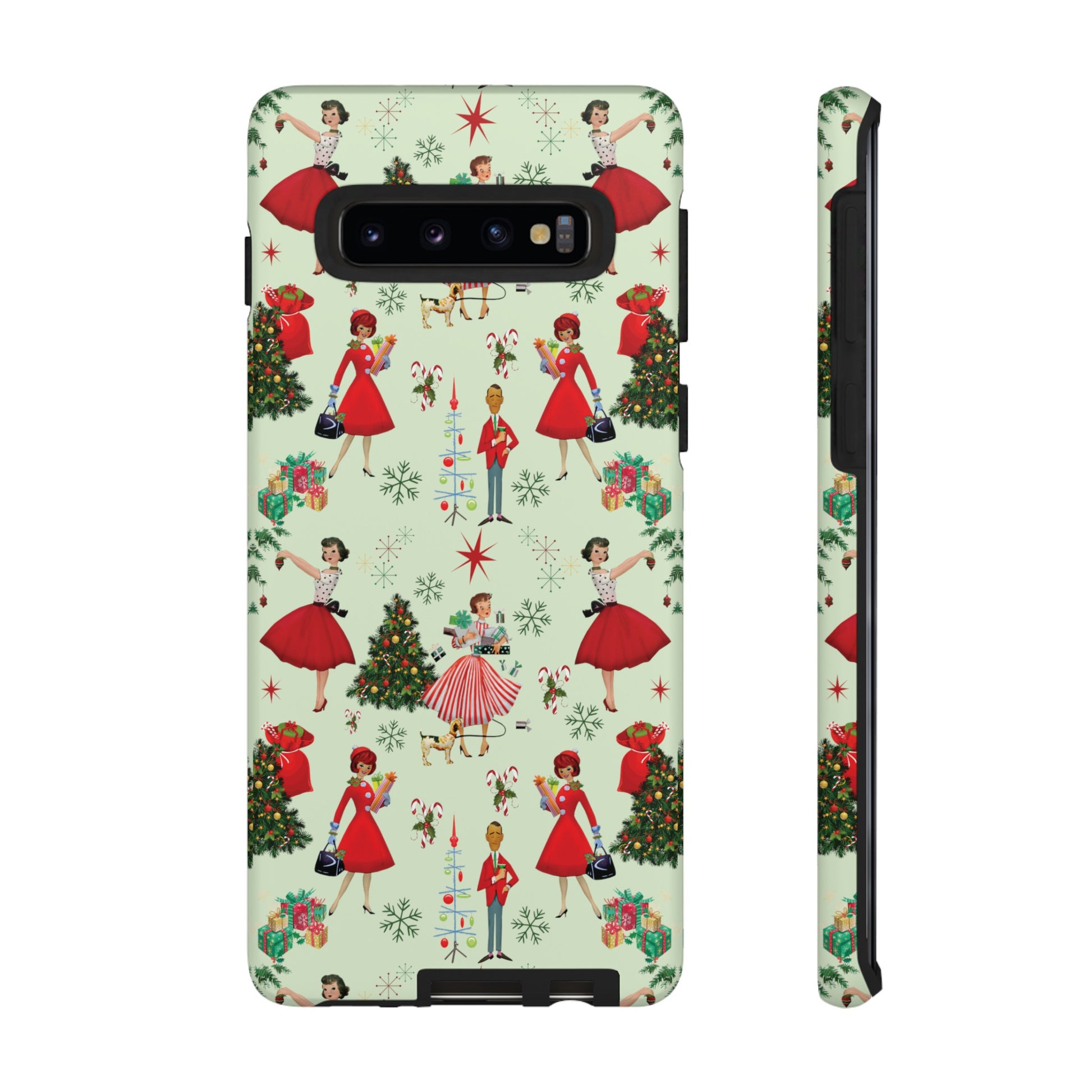 1950s Vintage Phone Case - Retro Christmas Design | Unique Holiday Protection for Your Device | Stylish & Durable Cover Gift for Her Phone 15, Samsung iPhone Samsung Accessory Gift for Her
