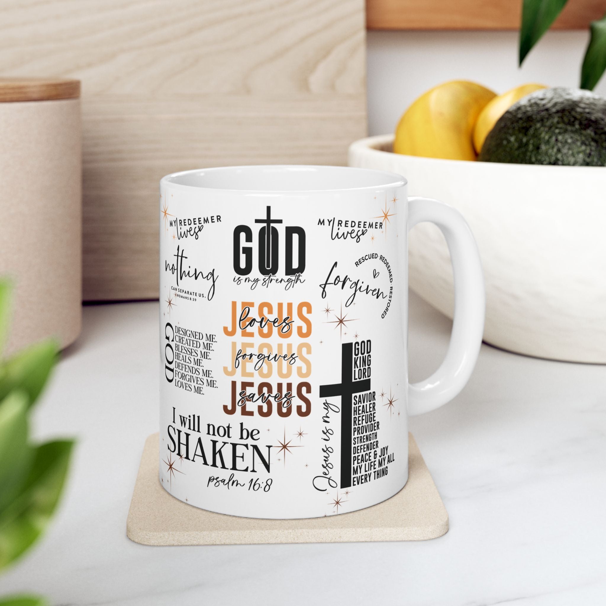 Mug de verset biblique avec citations de Jésus, motif des Écritures sur toute la surface 325ml/444ml, compatible lave-vaisselle et micro-ondes, cadeau chrétien pour les amateurs de café, thé et chocolat chaud, cadeau pour maman