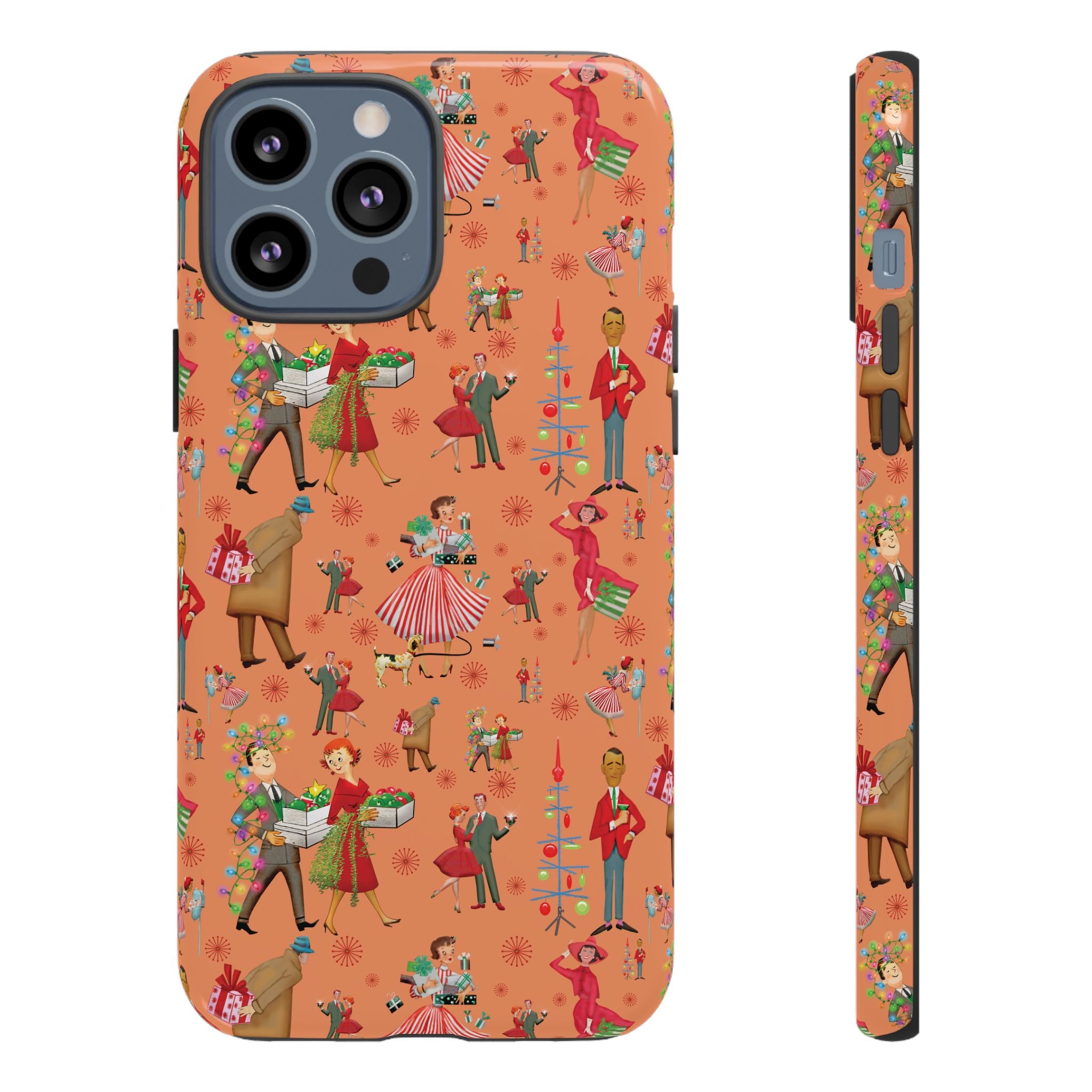Retro Christmas 50s Phone Case Unique Holiday Protection for Your Device | Stylish & Durable Cover Gift for Her Phone 17, 16, 15, Samsung iPhone Accessory Gift for Her