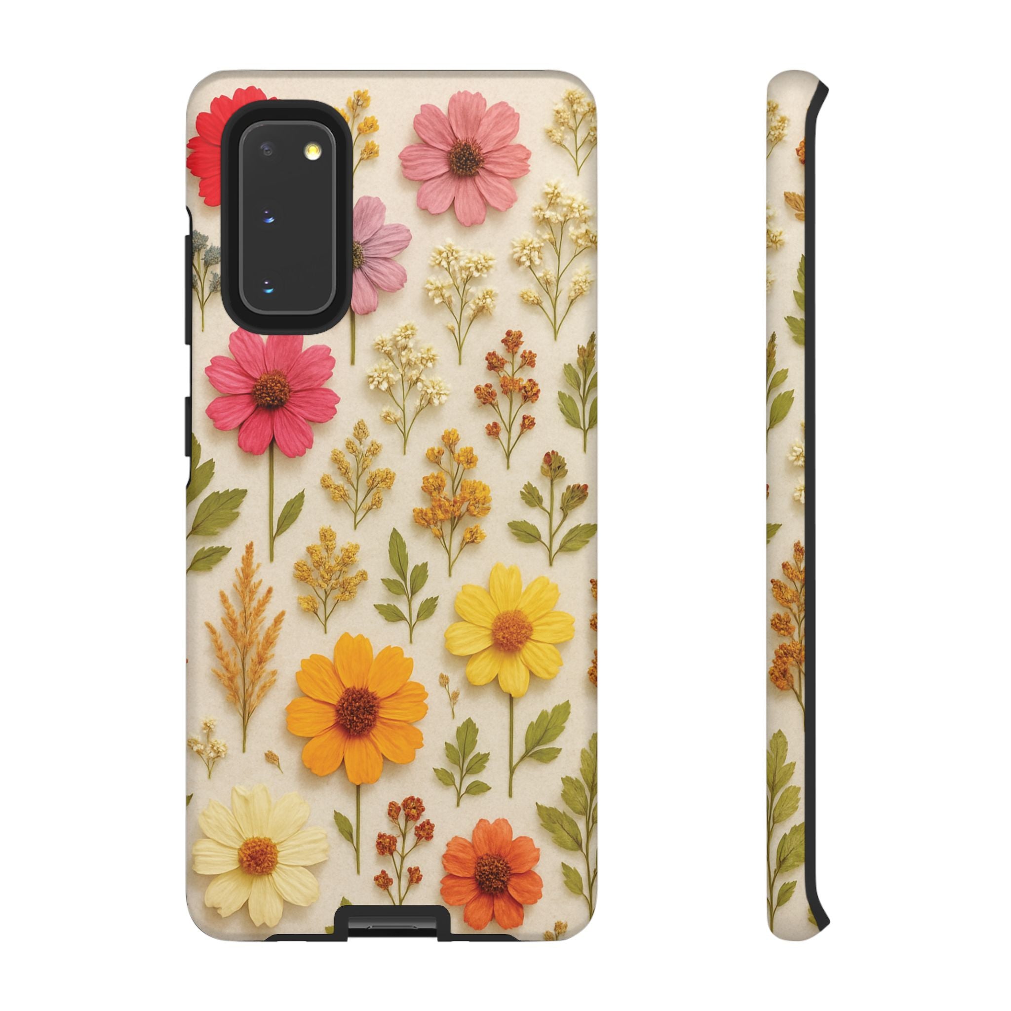 Dried Flowers Illusion Phone Case – Realistic Botanical Aesthetic, Colorful Pressed Floral Art, Trendy Nature-Inspired Protective Cover  iPhone & Samsung Models
