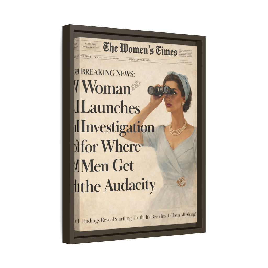 Vintage Funny Women's Retro Art Matte Canvas Framed — Retro Inspirational Wall Art