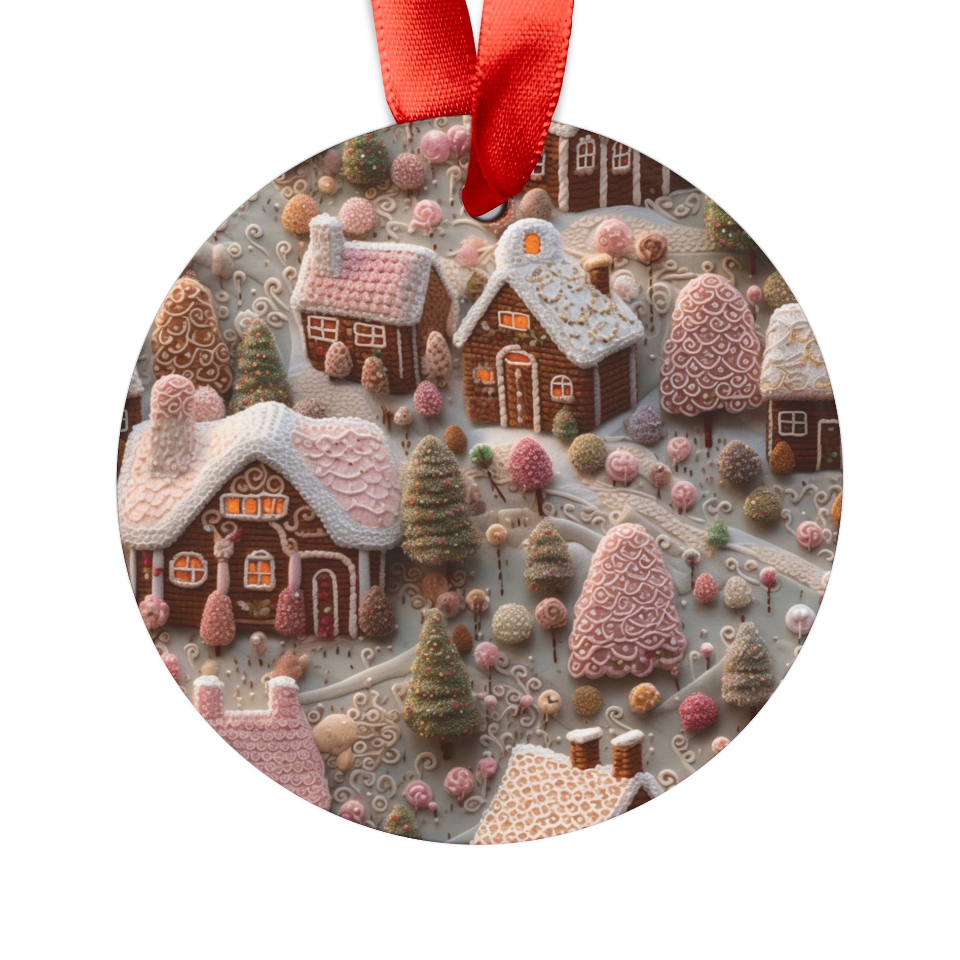 Gingerbread Houses Christmas Acrylic Ornament Elegant Design Ornament with Ribbon Perfect Christmas Decoration | Durable Holiday Keepsake | Charming Winter Design | Ideal for Tree Trimming and Gift Giving - MRSBYVALLE