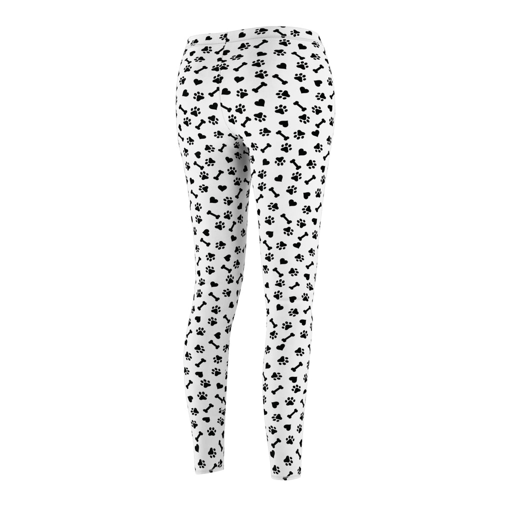 Comfy White Paw Print Women's Leggings Perfect Casual Pants for Everyday Wear, Yoga, and Lounging | Soft, Stylish, and Durable for Pet Lovers Perfect Gift Idea for Her – Available in Plus Sizes - MRSBYVALLE