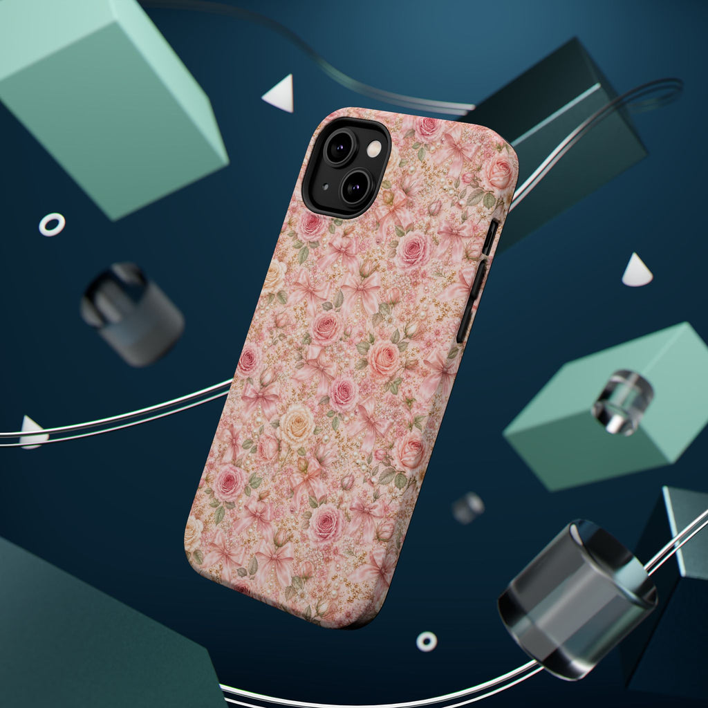 Floral Rose Pattern Magnetic Impact-Resistant Phone Case iPhone and Samsung