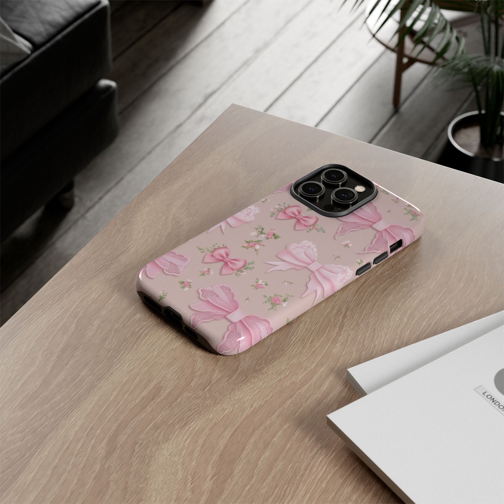 Luxury Pink Bow Phone Case – Cute & Protective Cover for iPhone & Samsung Gift for Her