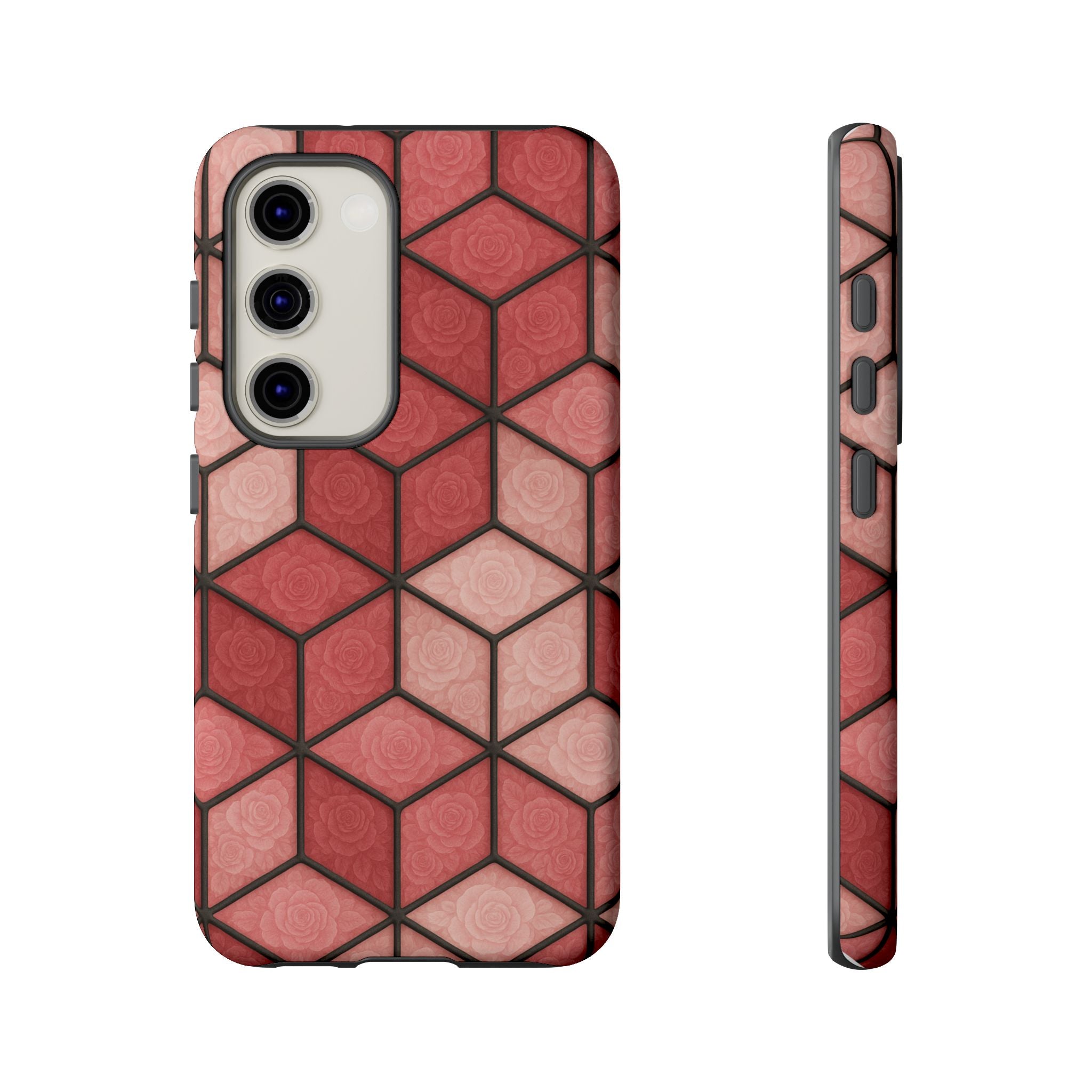 Geometric Stained Glass Illusion Phone Case Colorful Abstract Art, Aesthetic Protective Cover for iPhone, Samsung & Google, Unique Gift Idea Mom