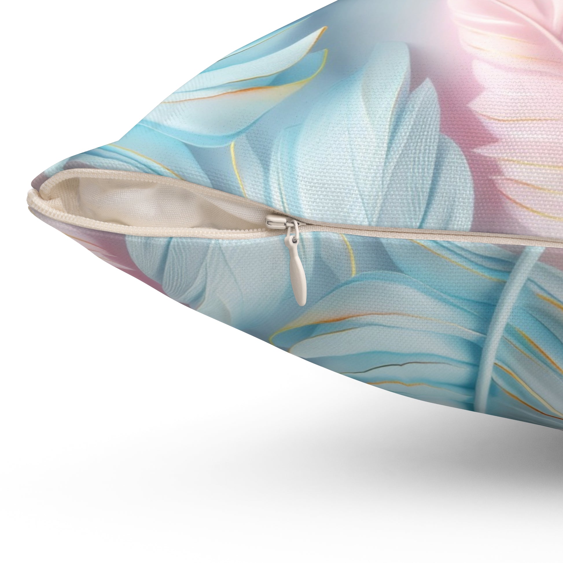 Pastel Feathers Design Square Pillow Elegant Holiday Decor Perfect for all Seasonal Decorations Perfect Accent for Living Rooms, Bedrooms, Soft, Durable, Pillow Gift New House, Bridal Shower Gift - MRSBYVALLE