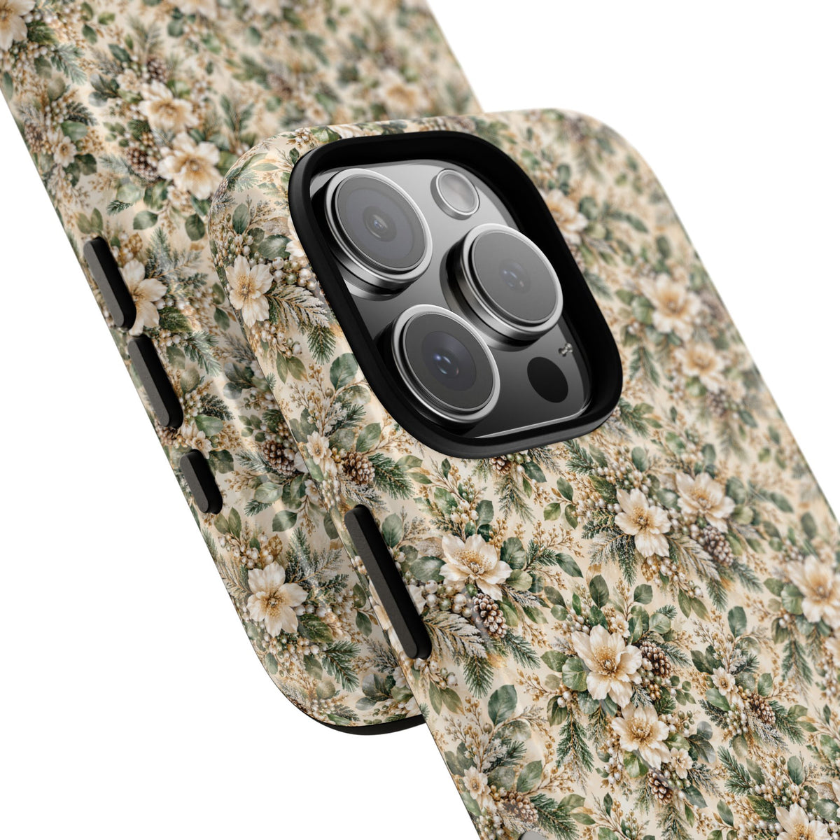 Sage Green & Champagne Floral MagSafe Tough Phone Case
