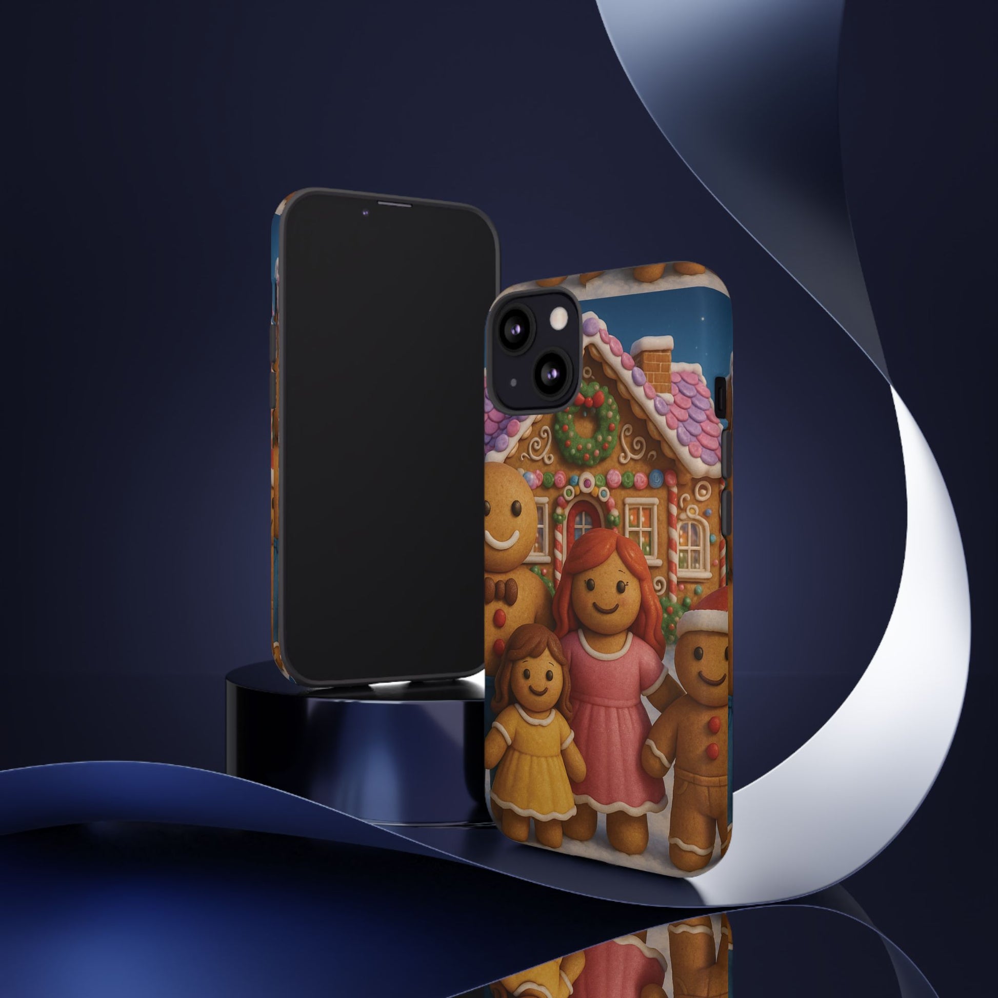 Gingerbread Family Aesthetic Phone Case Vintage-Inspired Design with Christmas theme  Style Cover for iPhone & Samsung Models Galaxy