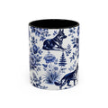 Elegant German Shepherd Floral Mug | Luxury Blue Toile Coffee Mug 11/15oz Accent Ceramic