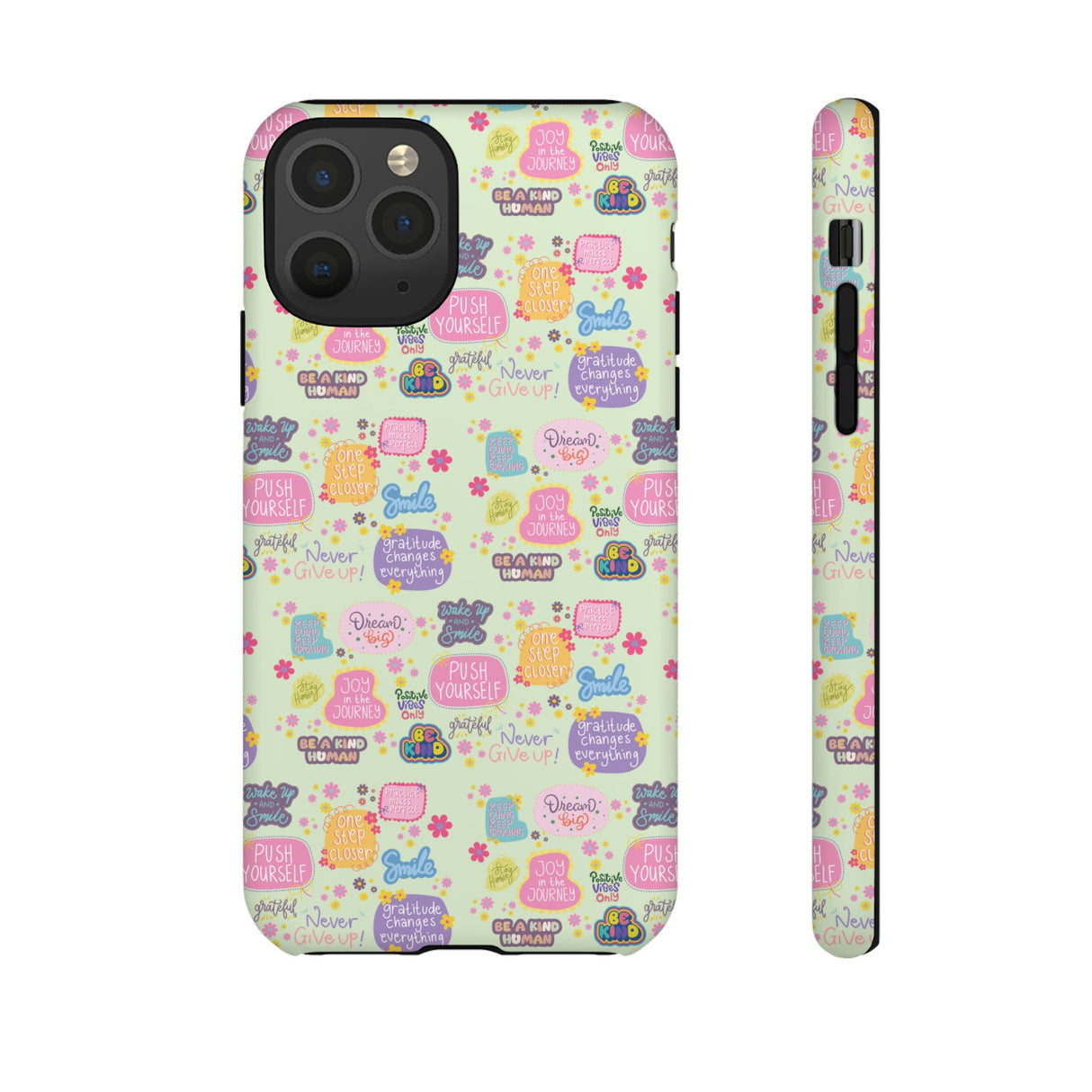 Good Vibes Only Protective Phone Case  Shockproof Slim Aesthetic Motivational Quote Cover, Positive Affirmation Gift for Mom, Teens & Besties | iPhone & Galaxy